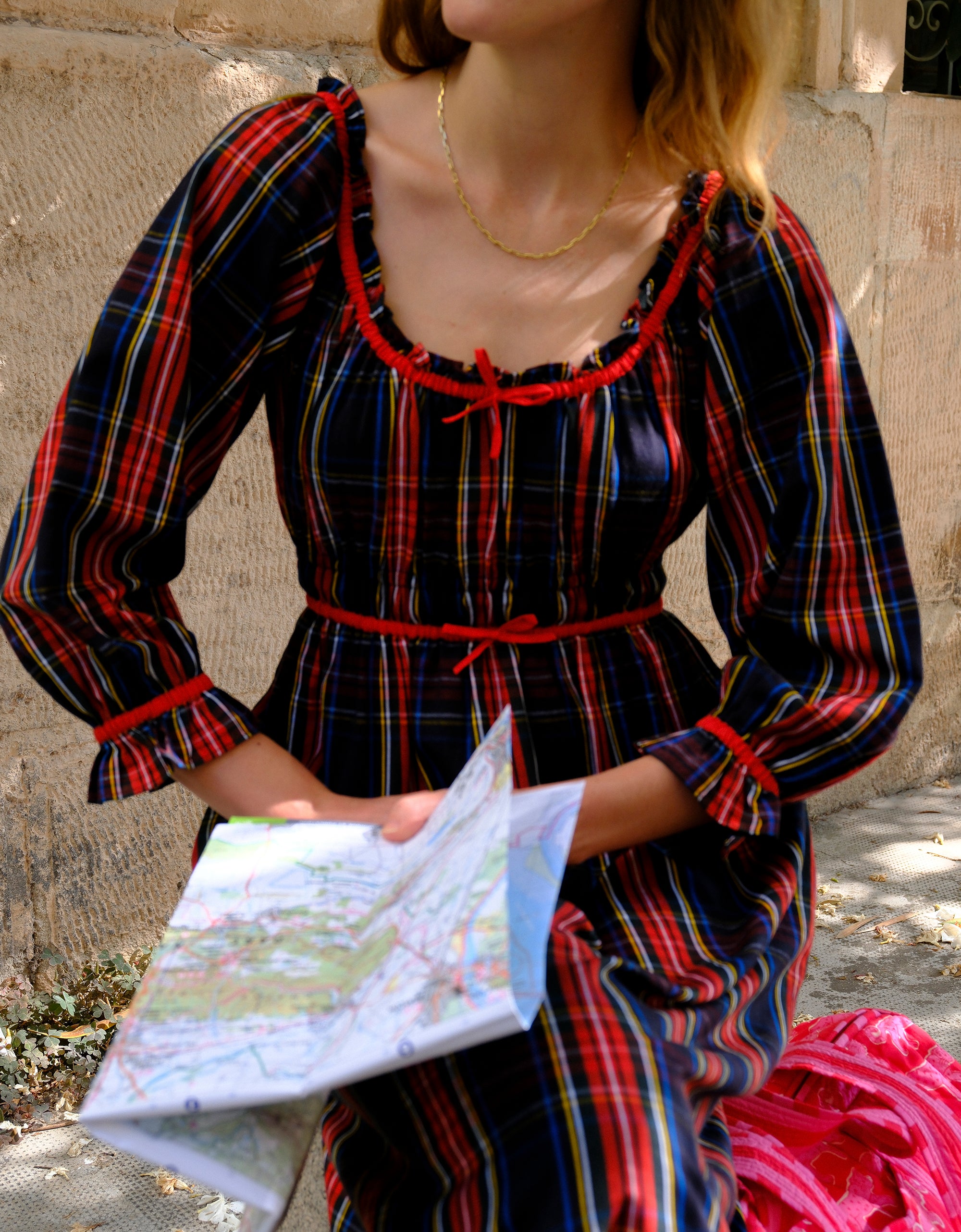 Pink City Prints Midnight Tartan Agatha Dress