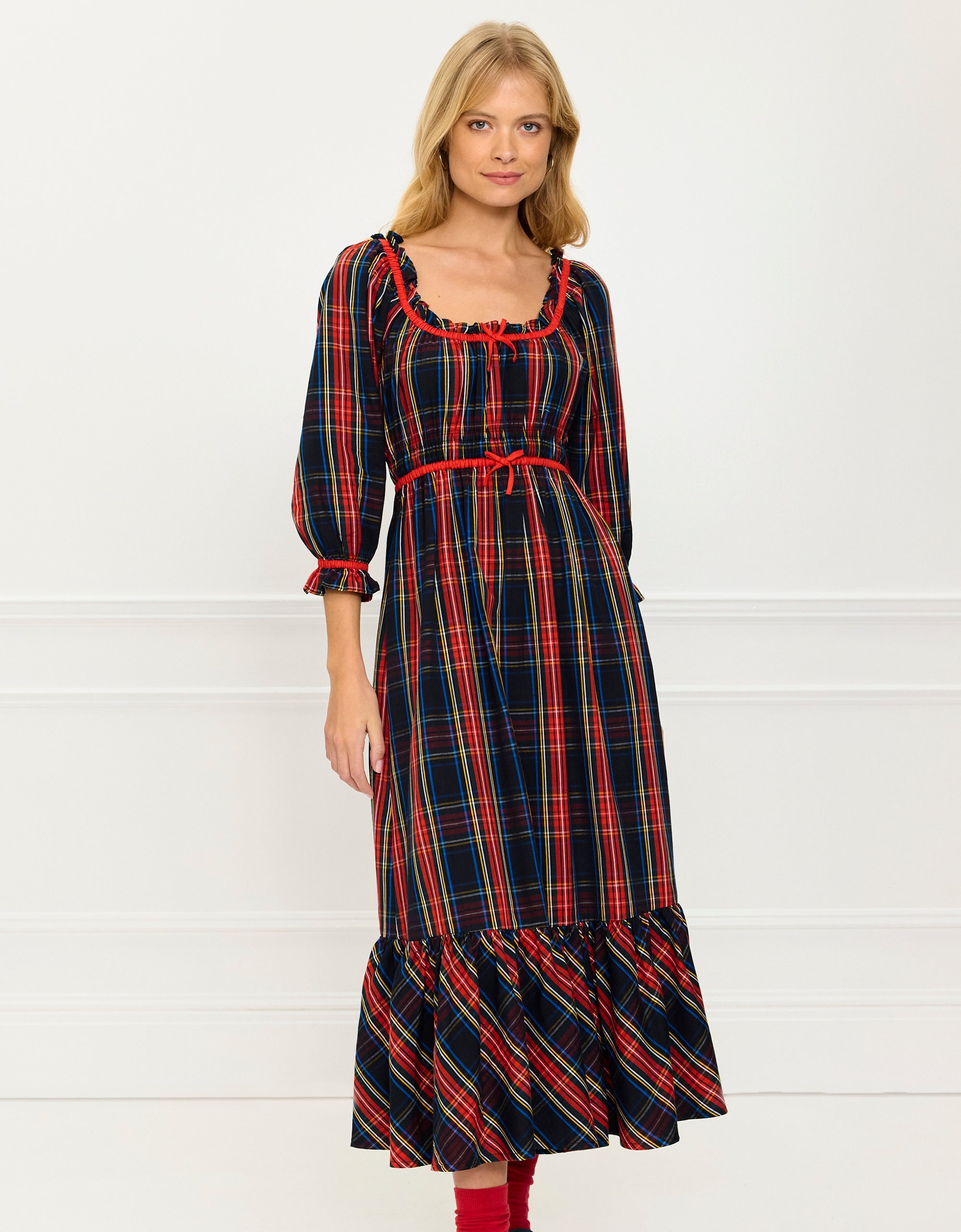 Pink City Prints Midnight Tartan Agatha Dress