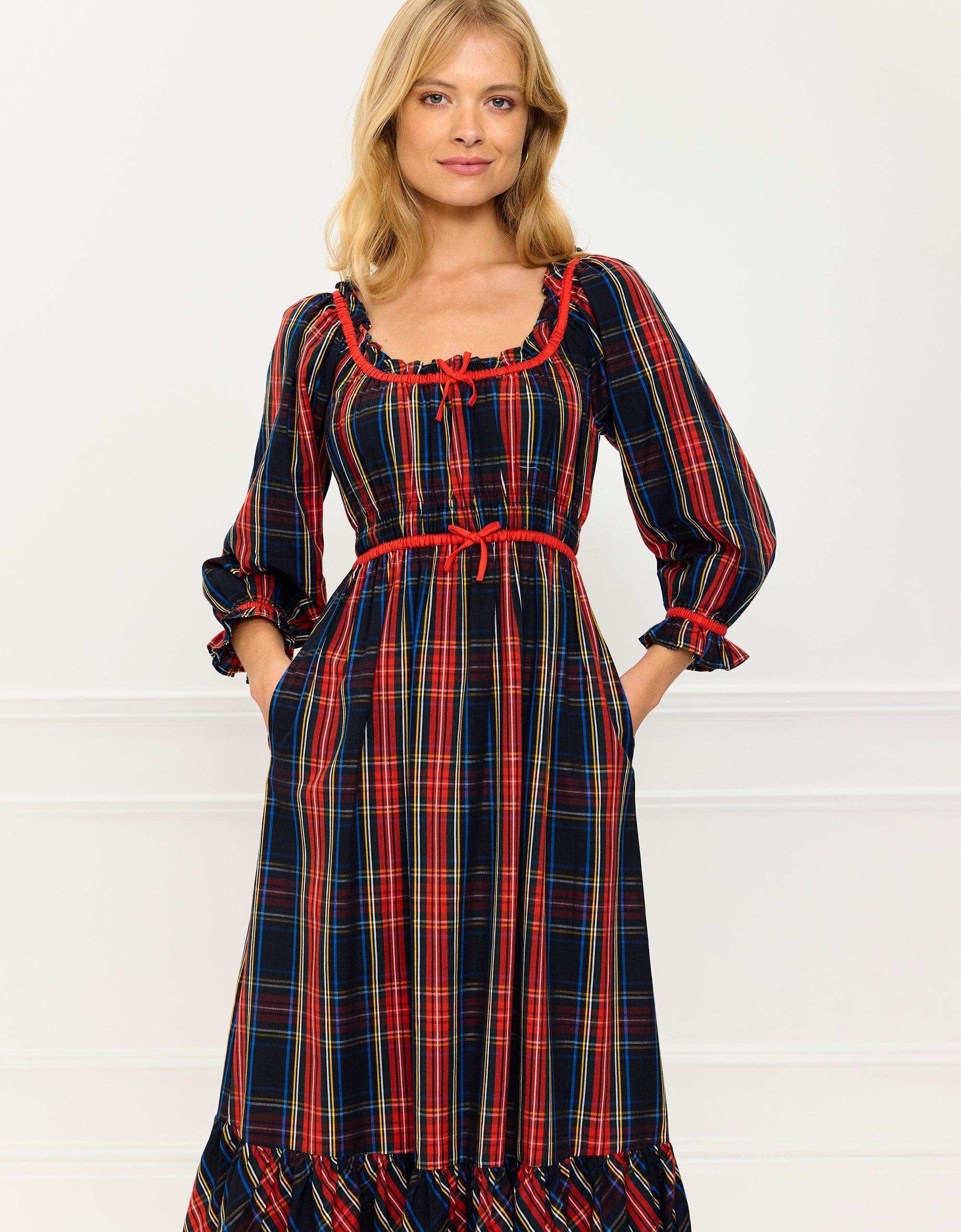 Pink City Prints Midnight Tartan Agatha Dress