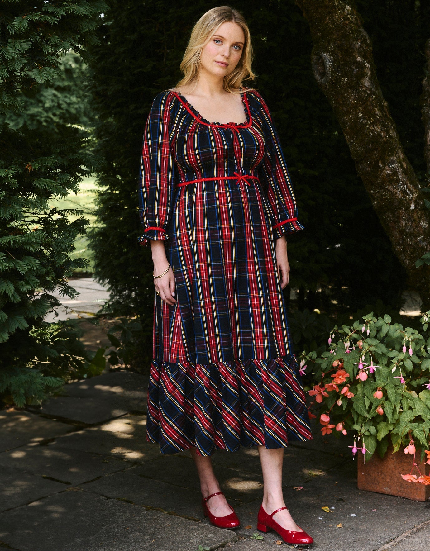 Pink City Prints Midnight Tartan Agatha Dress