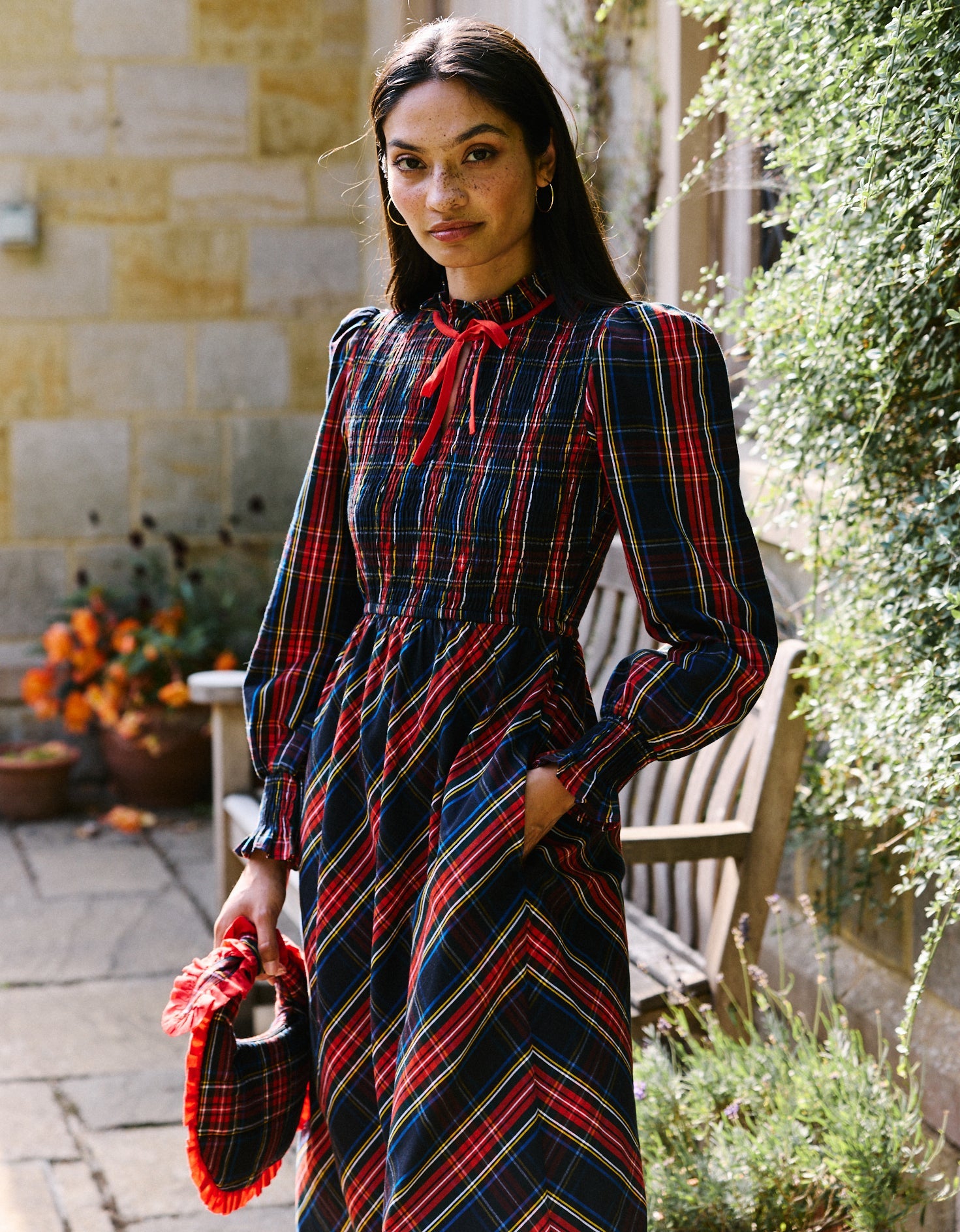 Pink City Prints Midnight Tartan Izzy Dress