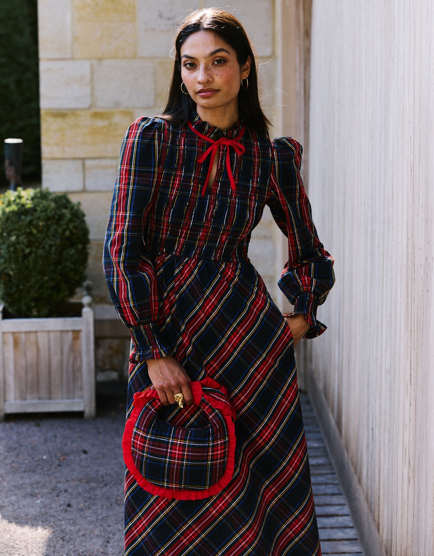 Pink City Prints Midnight Tartan Izzy Dress