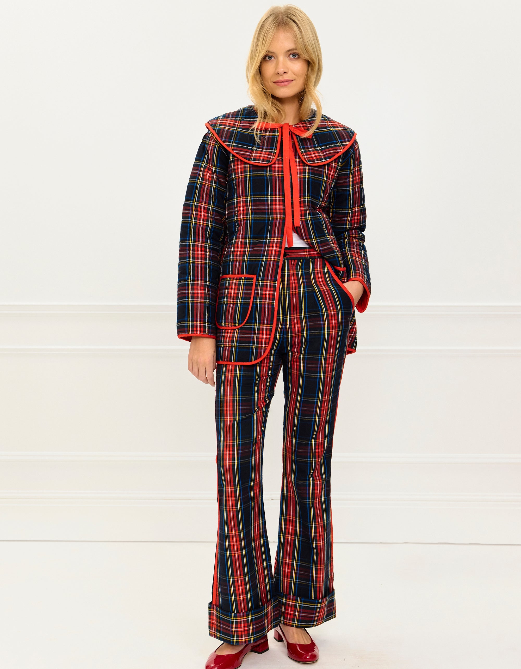 Pink City Prints Midnight Tartan Romy Trousers
