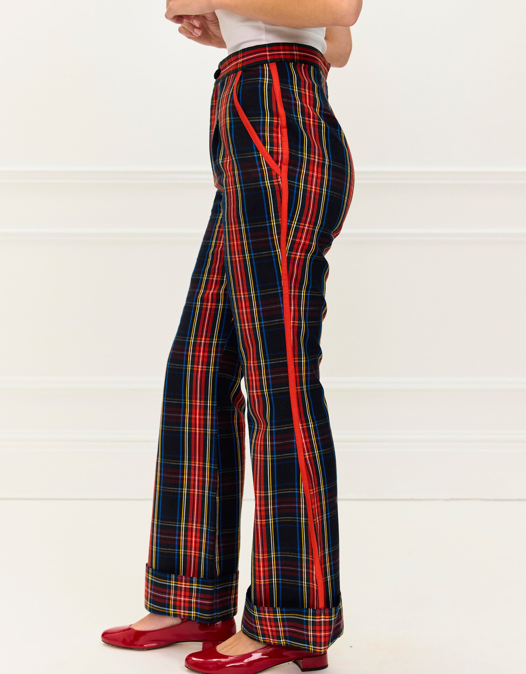 Pink City Prints Midnight Tartan Romy Trousers