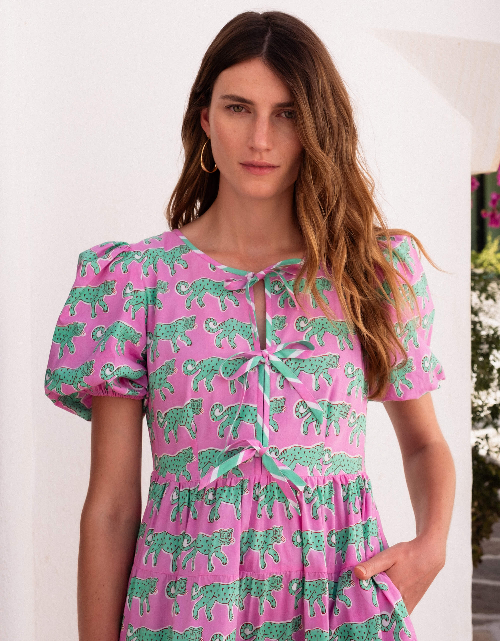Pink City Prints Mint Leopard Sydney Dress
