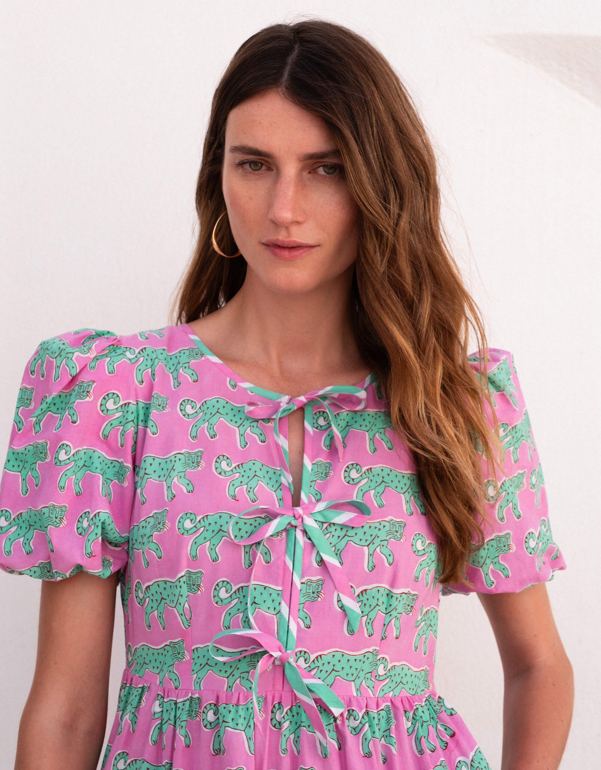 Pink City Prints Mint Leopard Sydney Dress