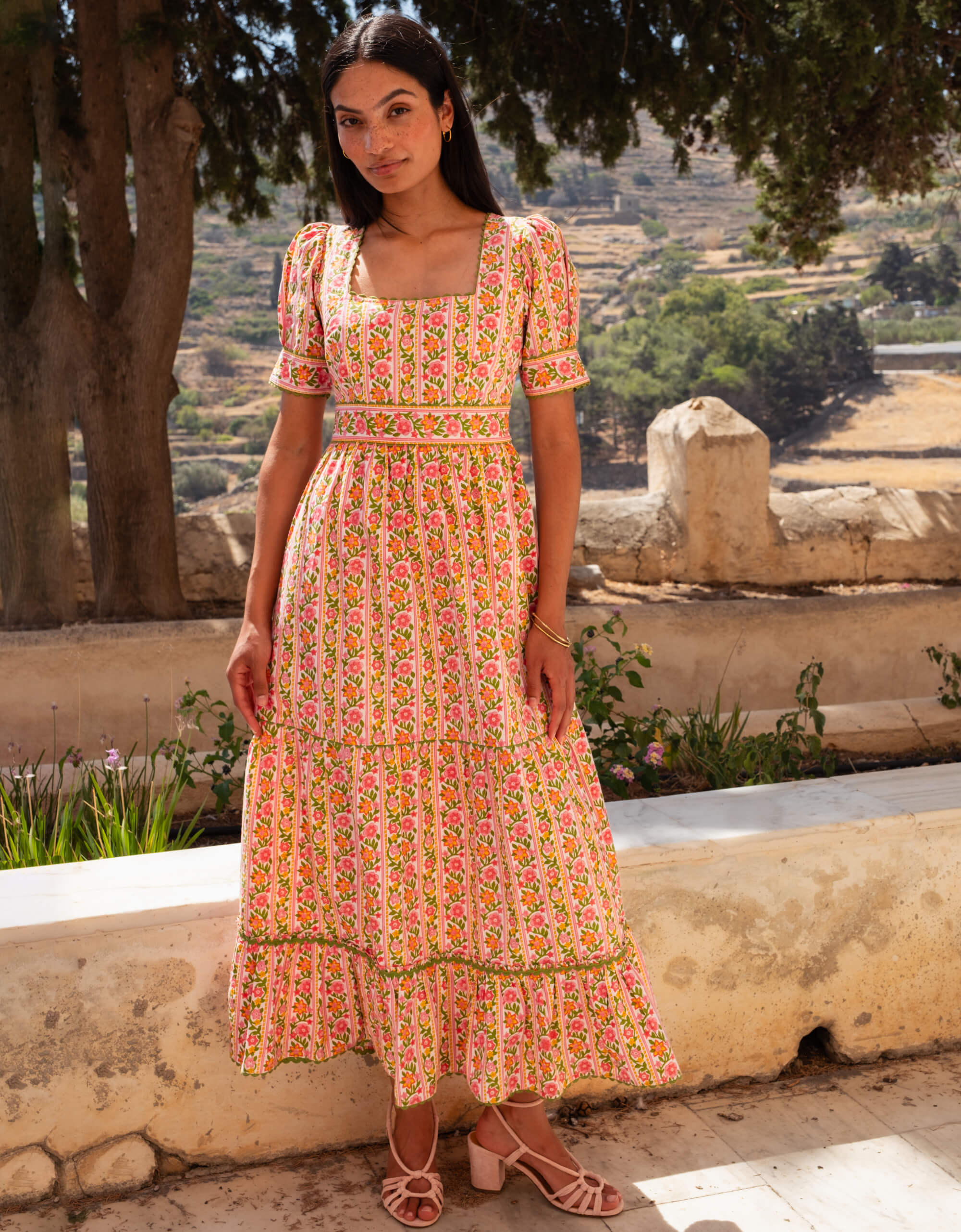 Pink City Prints Mogul Border Evelyn Dress