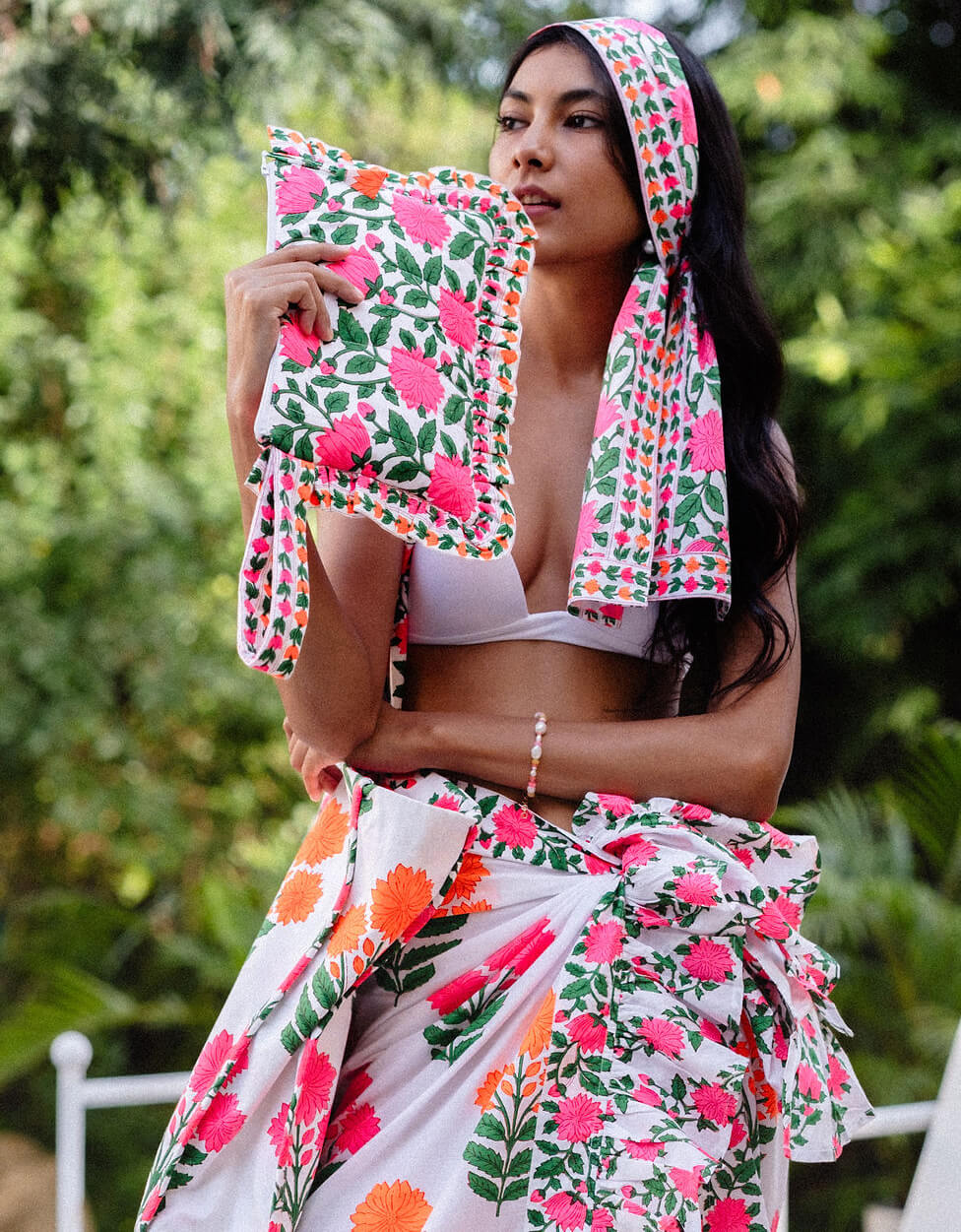 Pink City Prints Neon Border Head Scarf