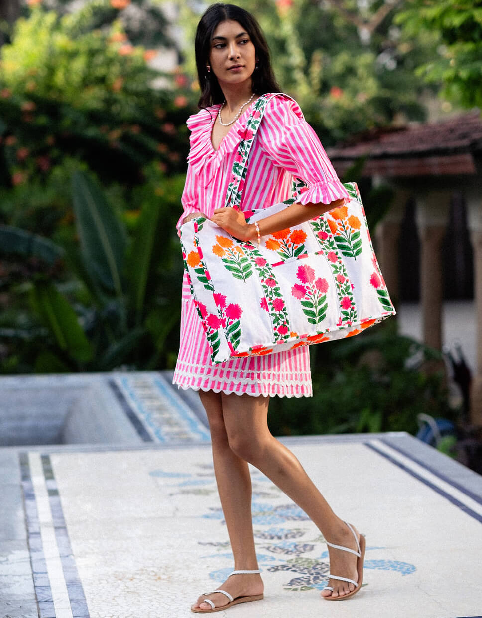 Pink City Prints Neon Buta Tote Bag