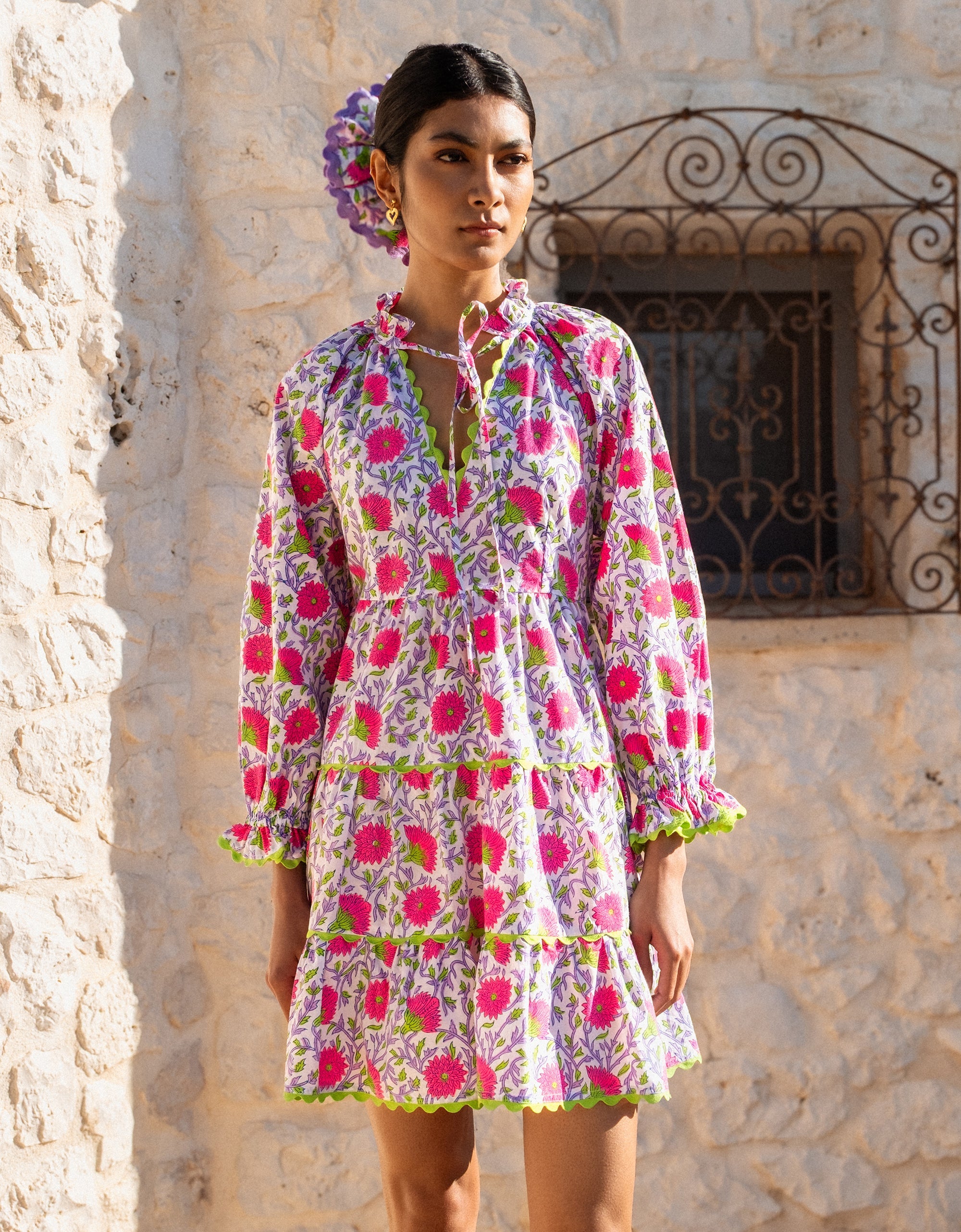 Pink City Prints Neon Camelia Luna Mini