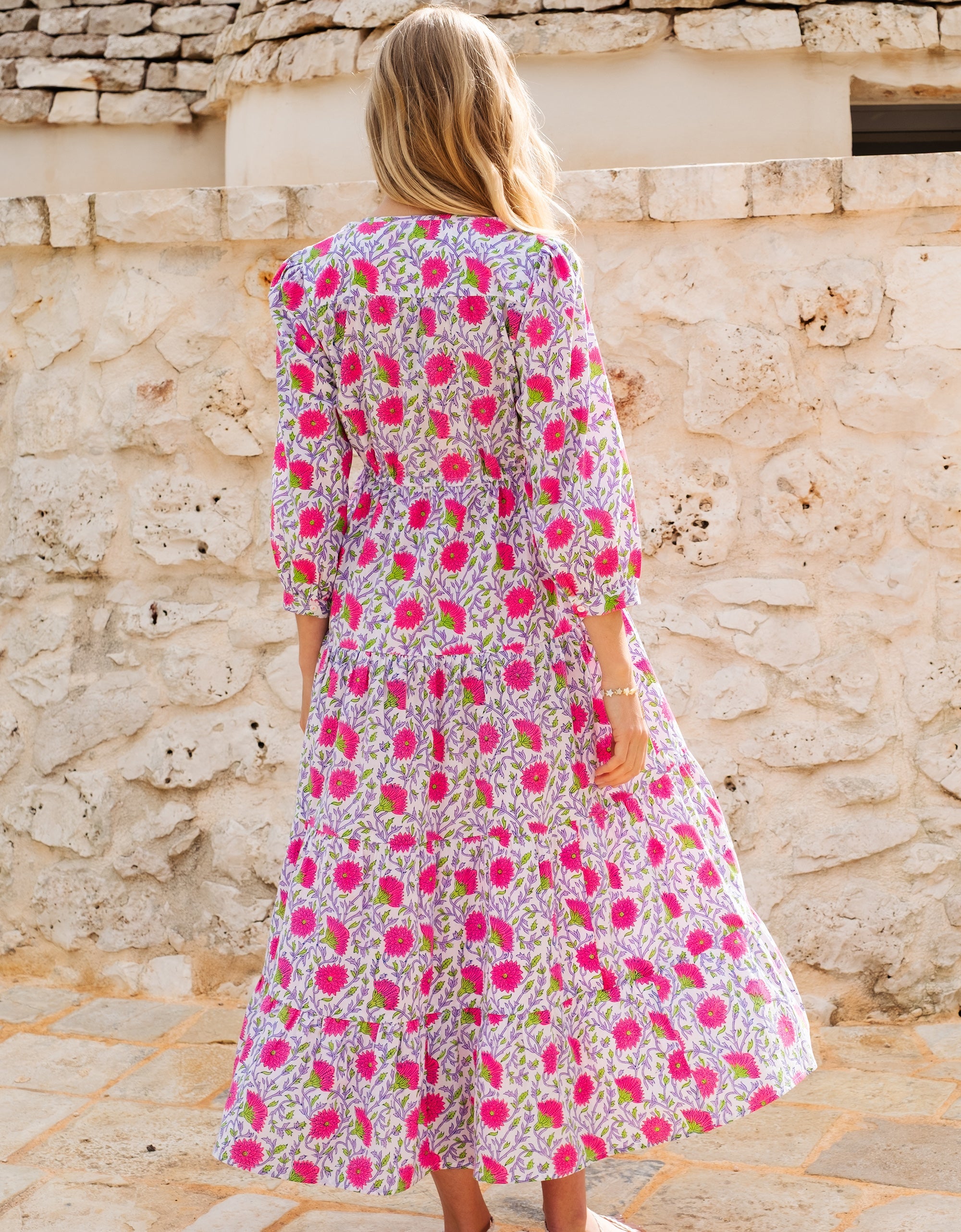 Pink City Prints Neon Camelia Sofia Dress