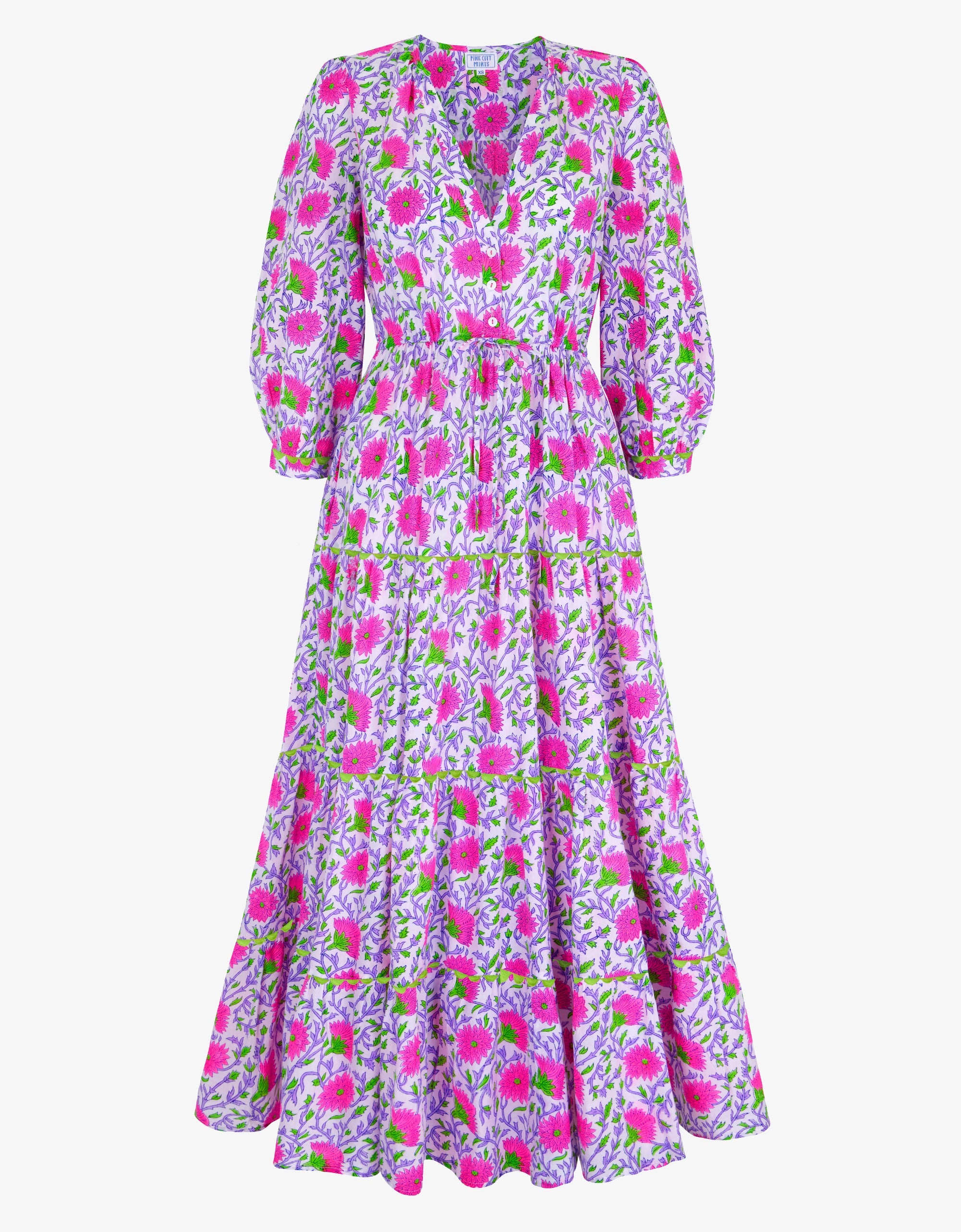 Pink City Prints Neon Camelia Sofia Dress