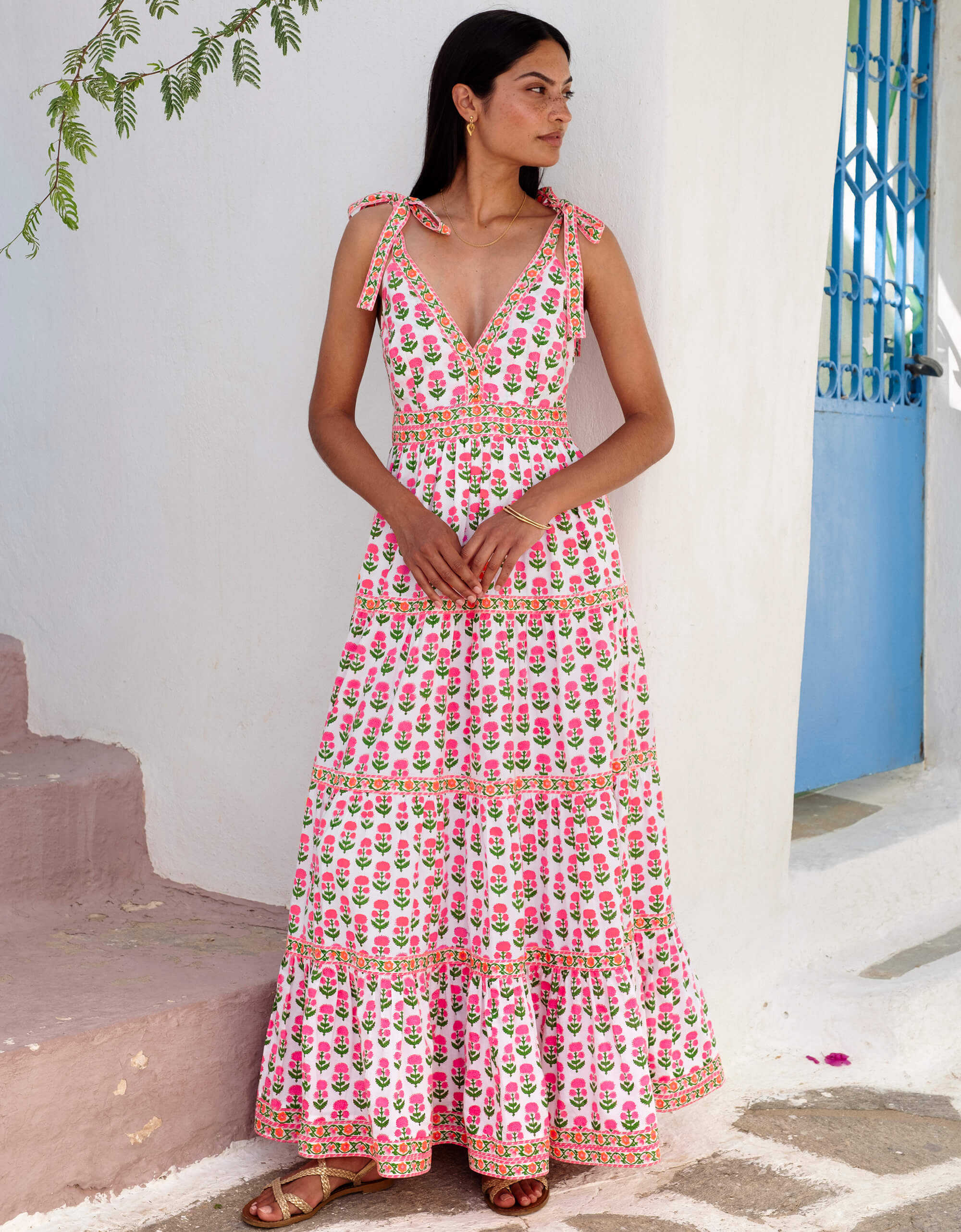 Pink City Prints Neon Sunset Mix Amour Dress