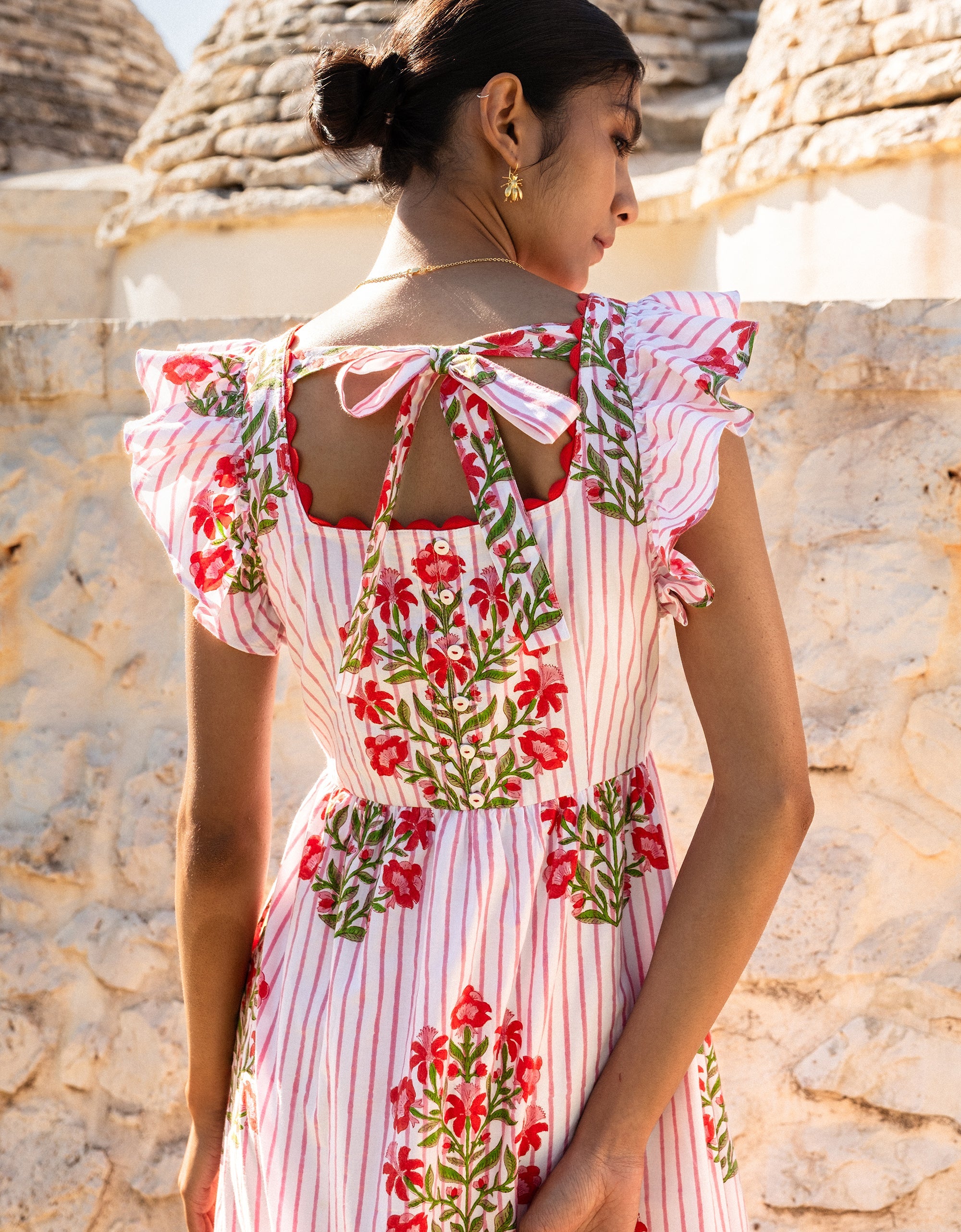 Pink City Prints Poppy Stripe Clara Dress