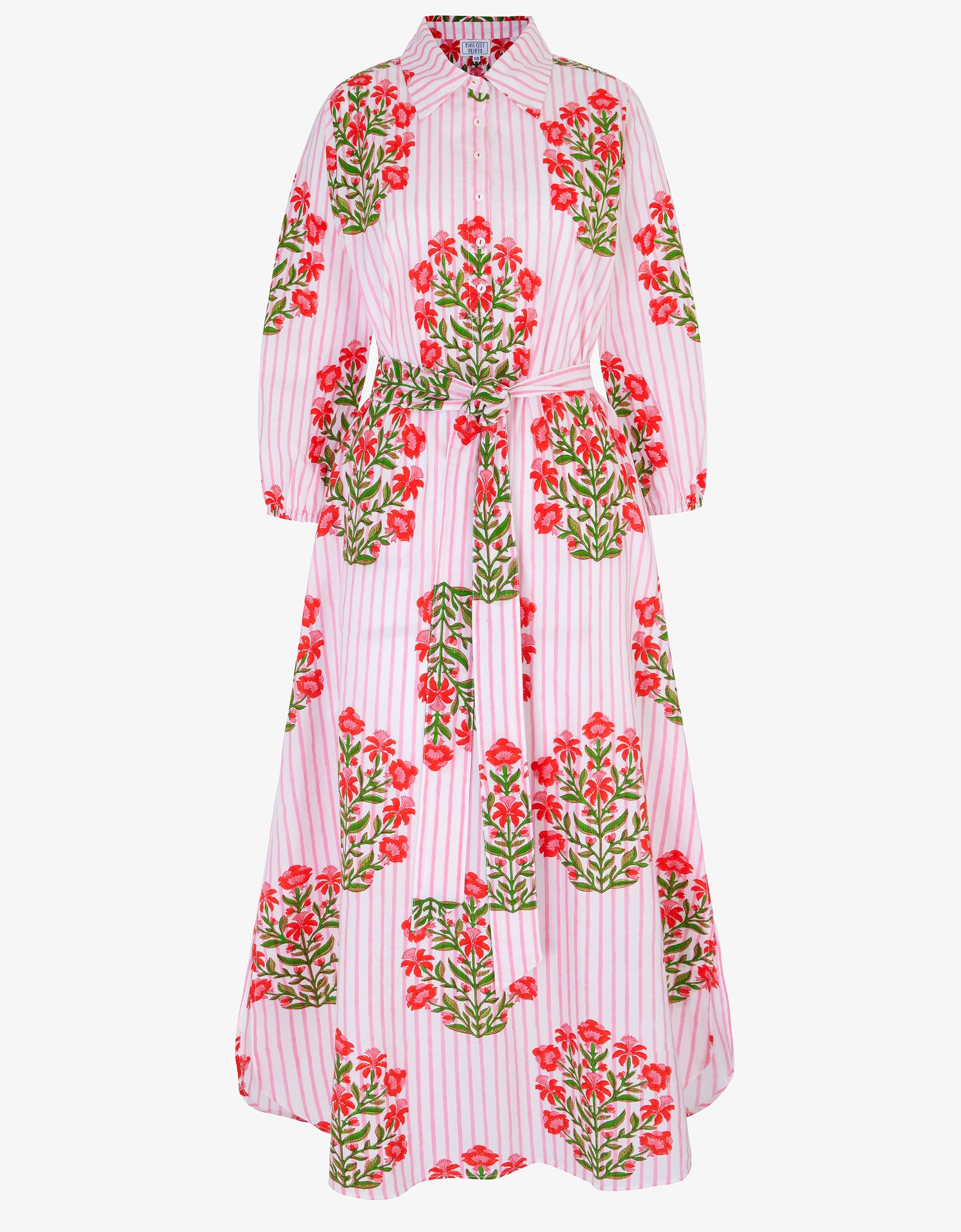 Pink City Prints Poppy Stripe Corfu Dress