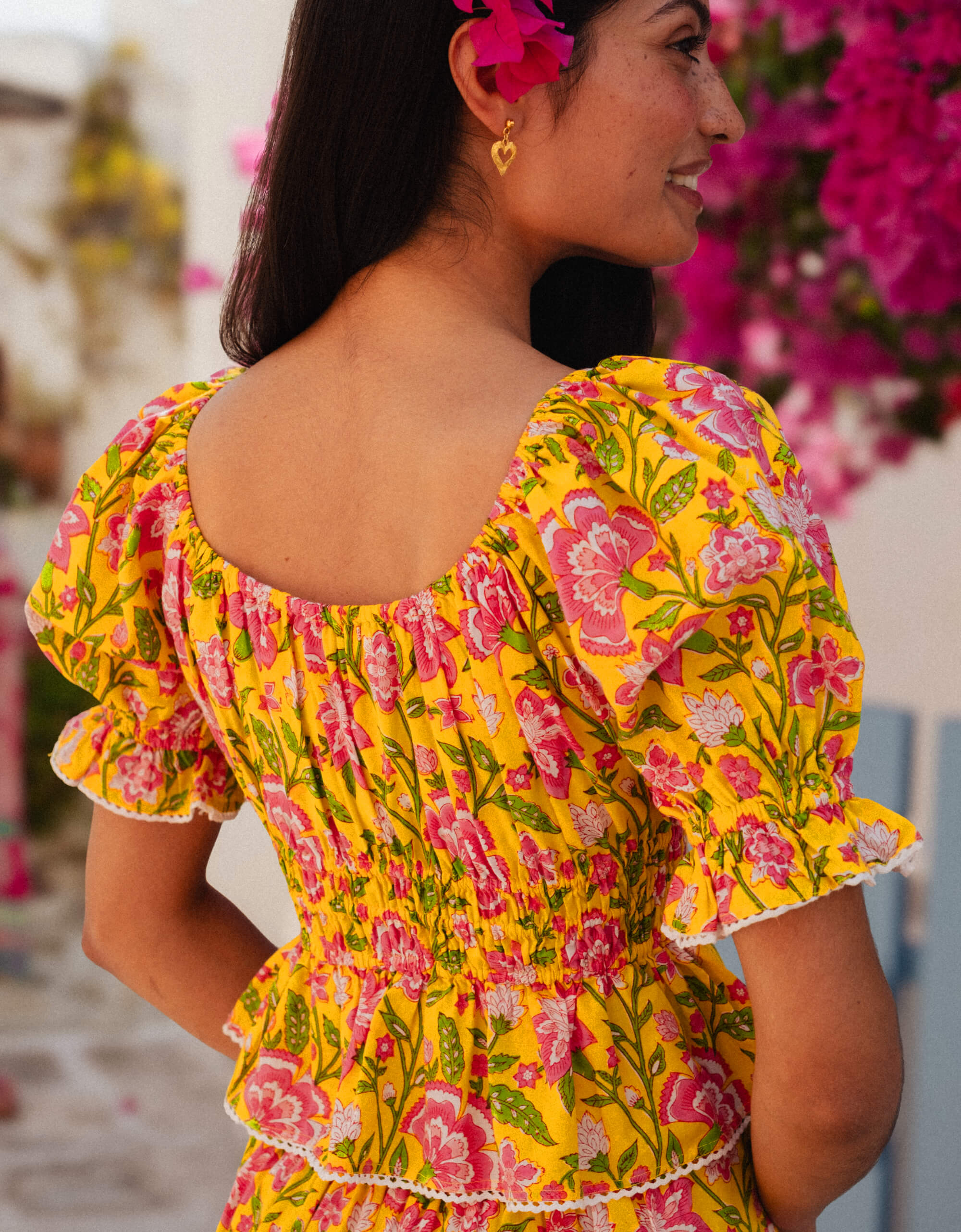 Pink City Prints Provencal Peony Katie Top