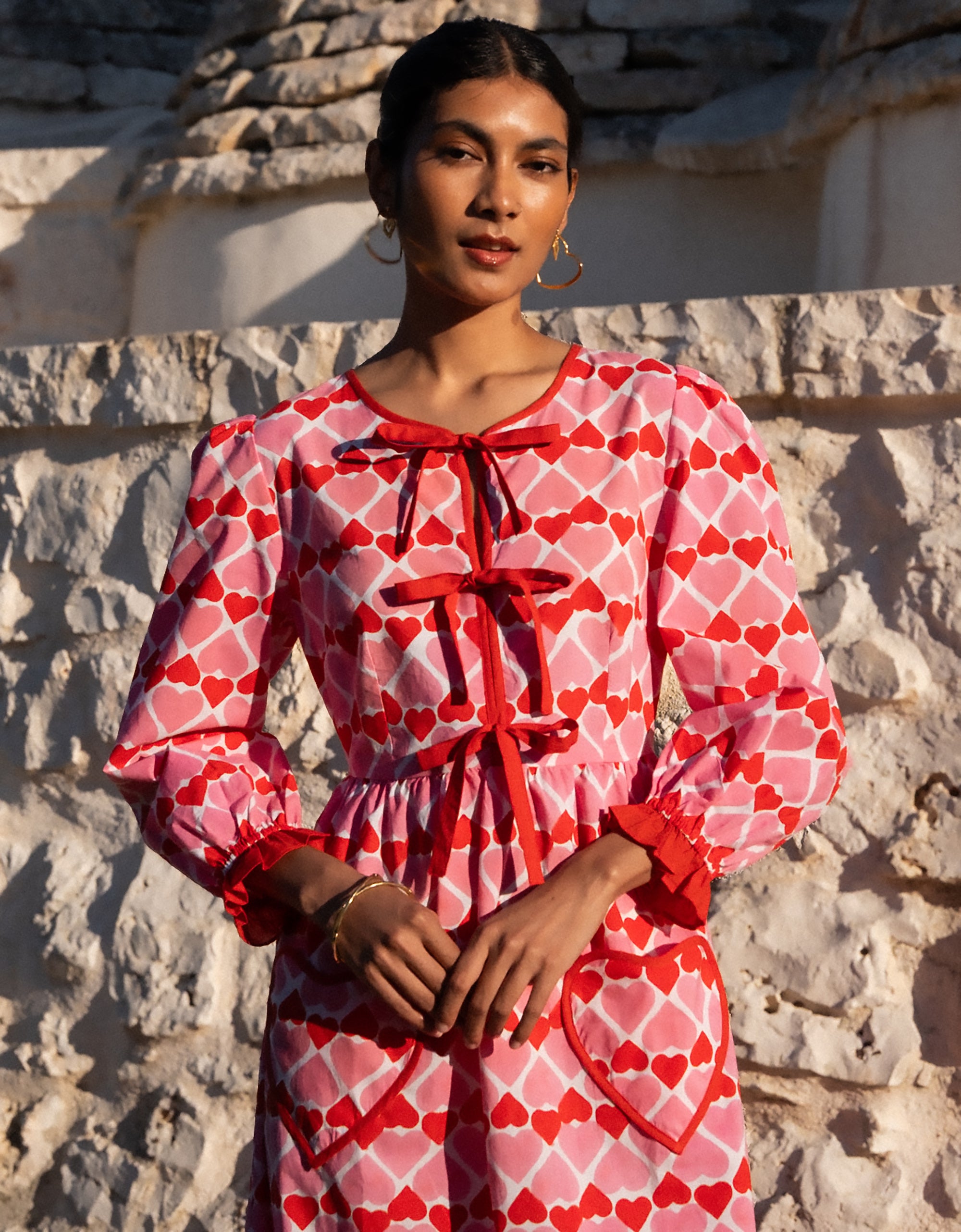 Pink City Prints Retro Loveheart Zoey Dres