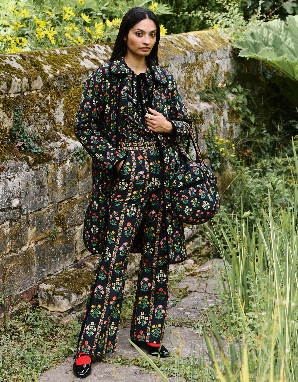 Pink City Prints Rose Border Romy Trousers