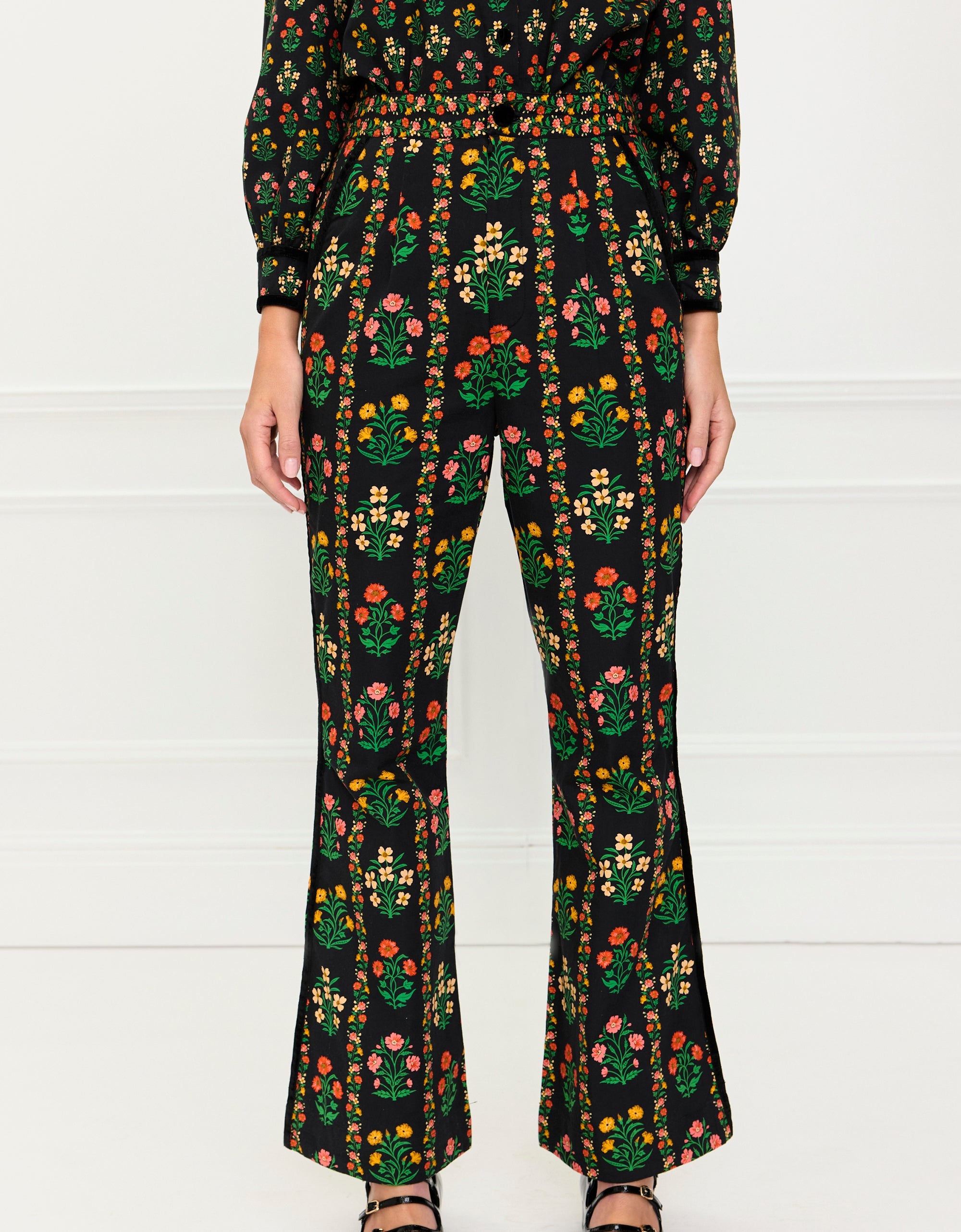 Pink City Prints Rose Border Romy Trousers