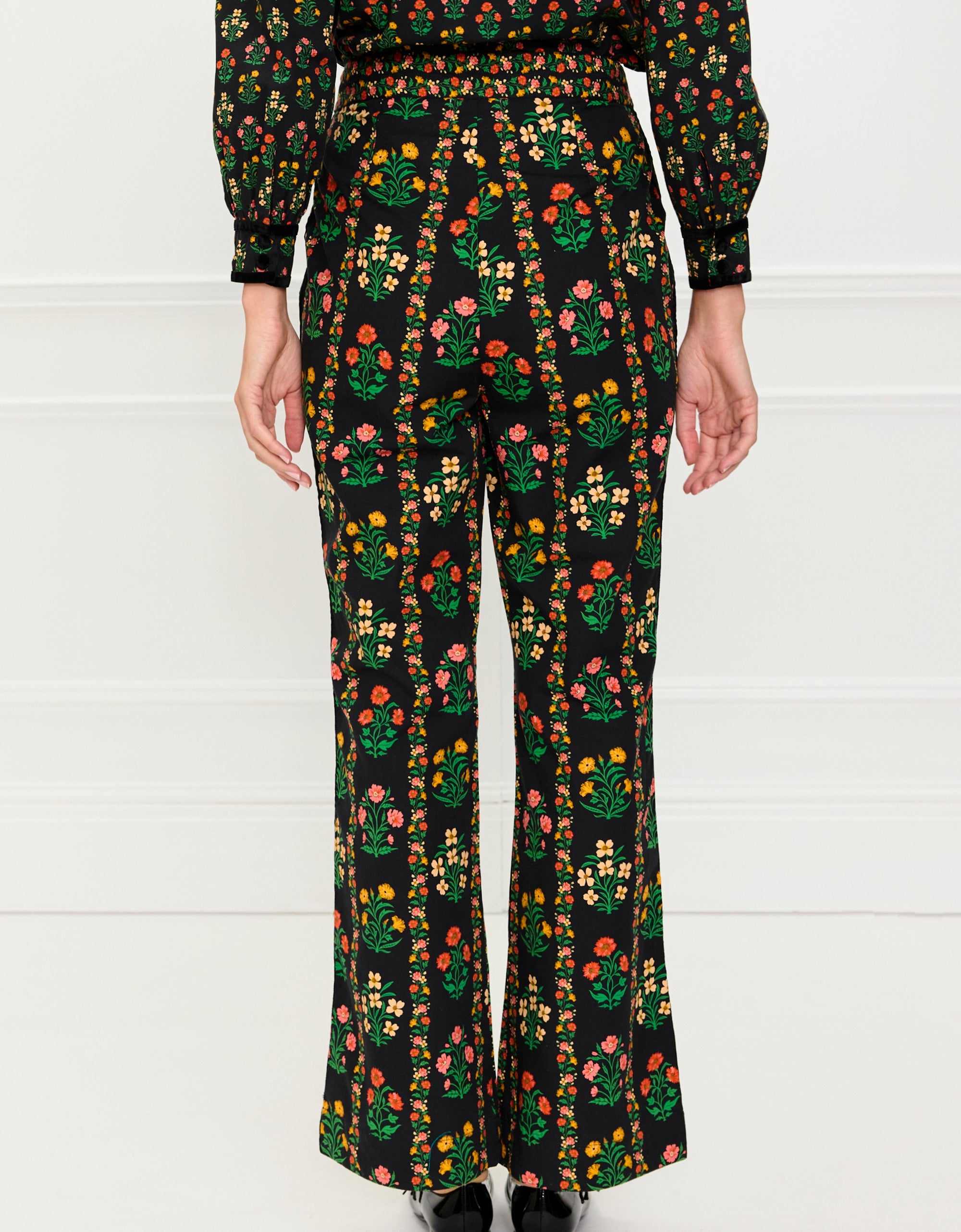 Pink City Prints Rose Border Romy Trousers