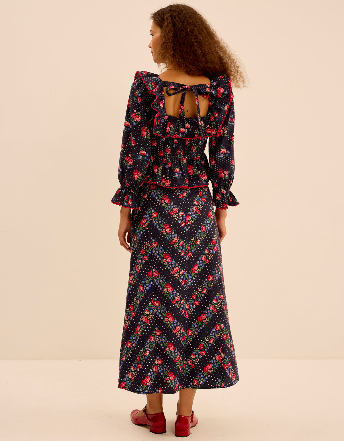 Pink City Prints Rose Chevron Kezia Skirt