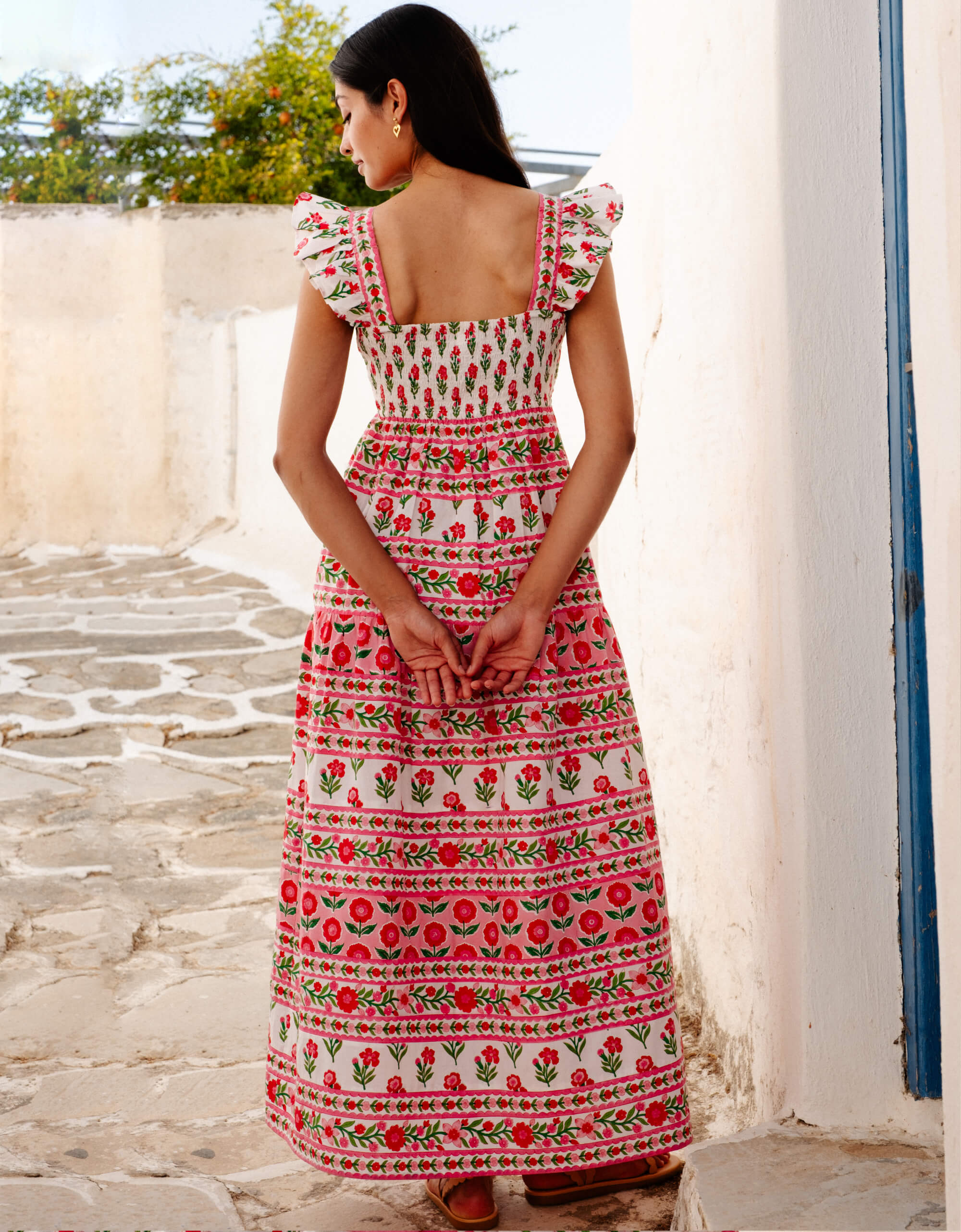 Pink City Prints Rose Folk Lucia Dress