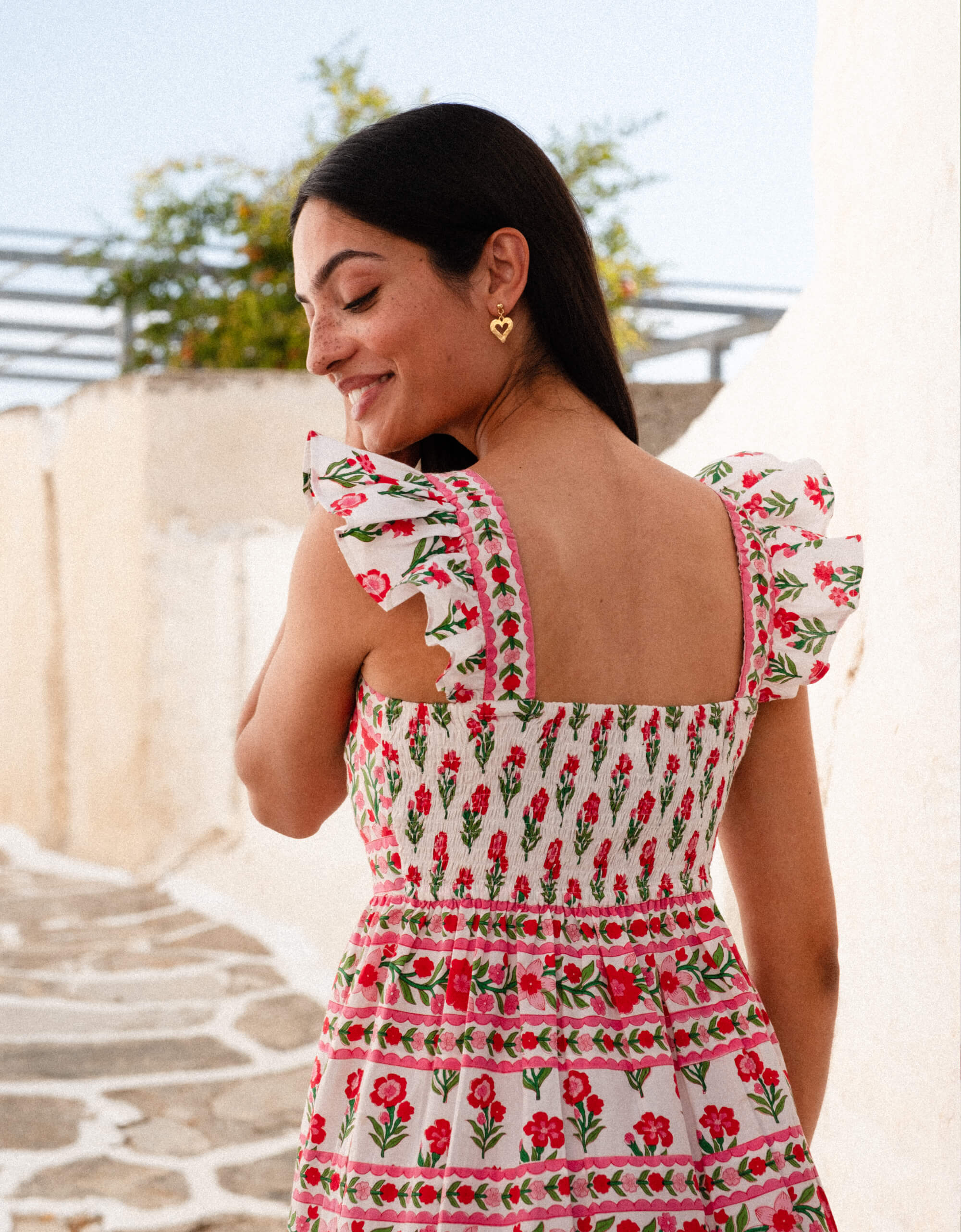 Pink City Prints Rose Folk Lucia Dress