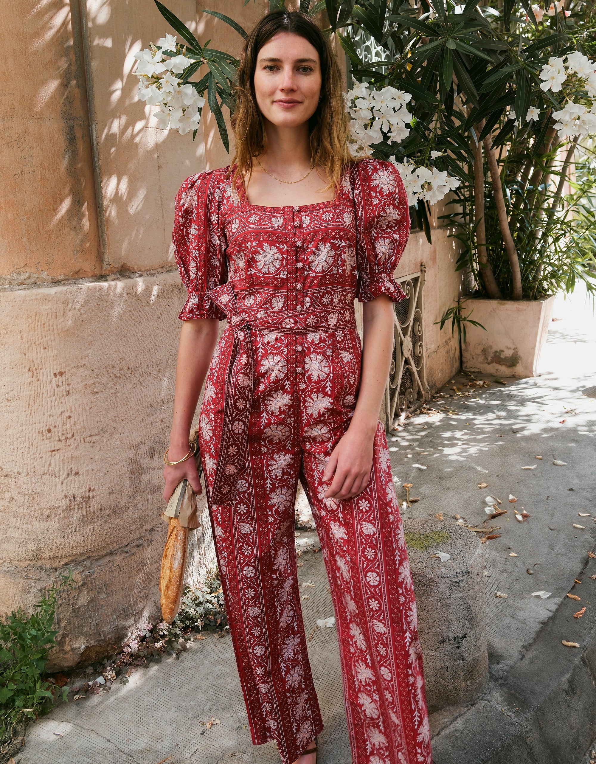 Pink City Prints Rust Borders Ottie Jumpsuit