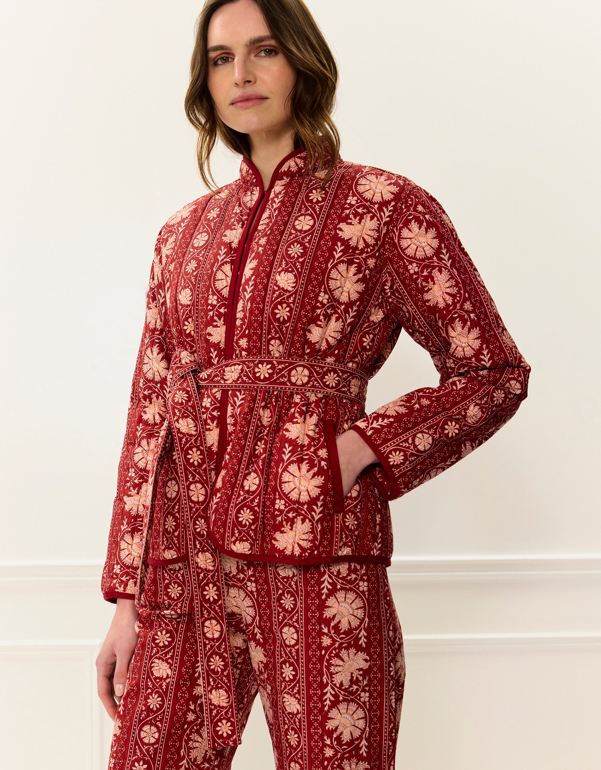 Pink City Prints Rust Borders Paris Jacket
