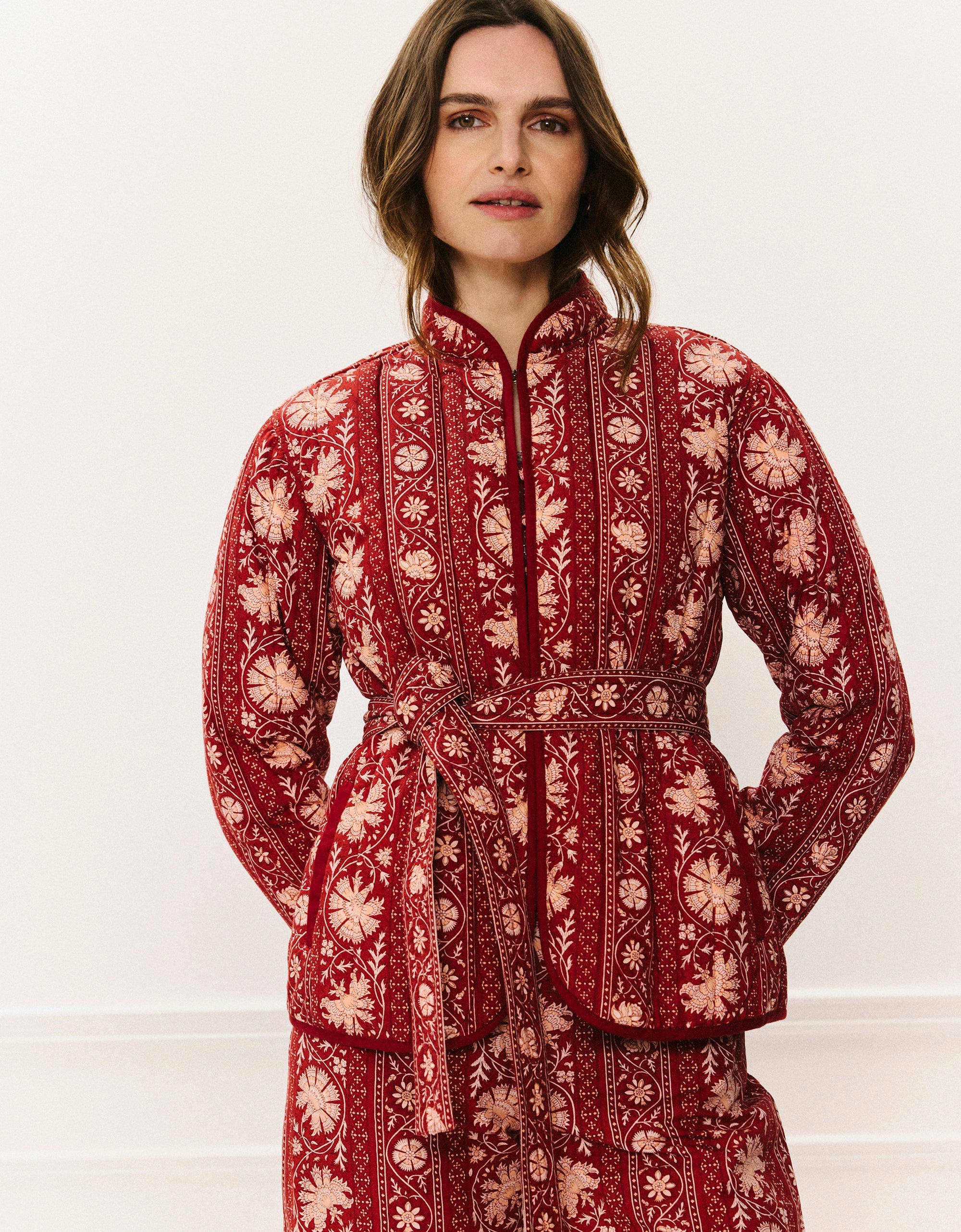 Pink City Prints Rust Borders Paris Jacket