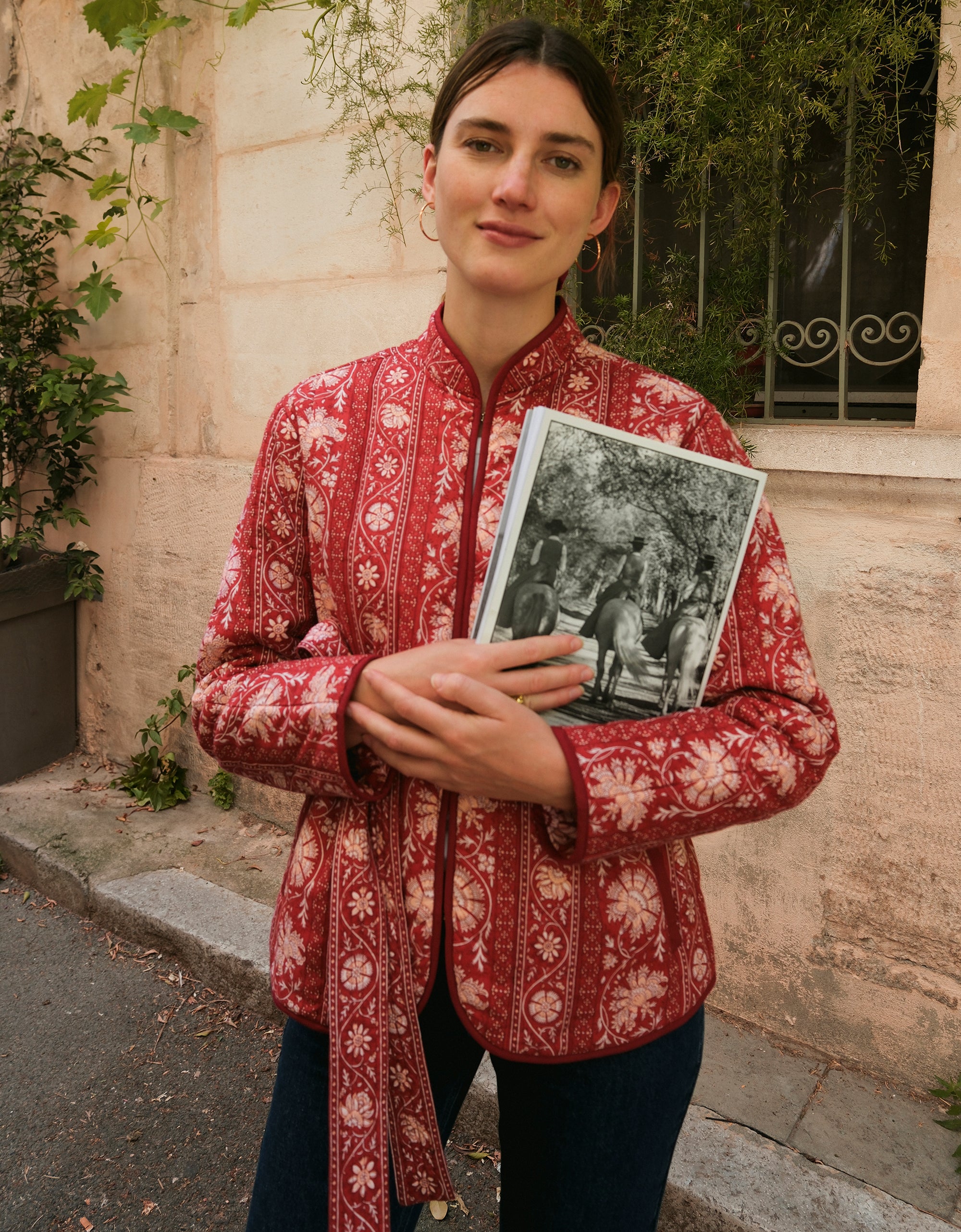 Pink City Prints Rust Borders Paris Jacket