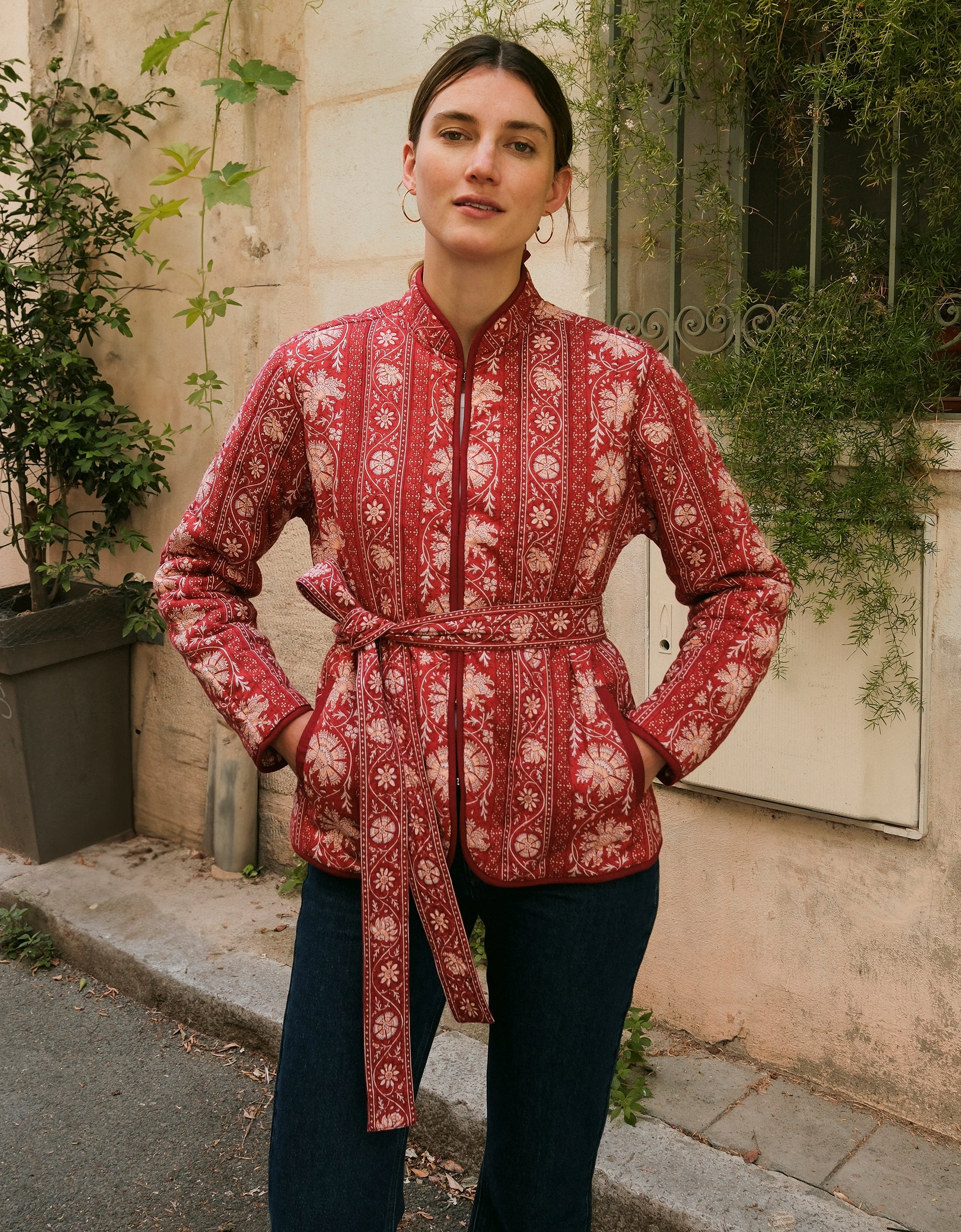 Pink City Prints Rust Borders Paris Jacket