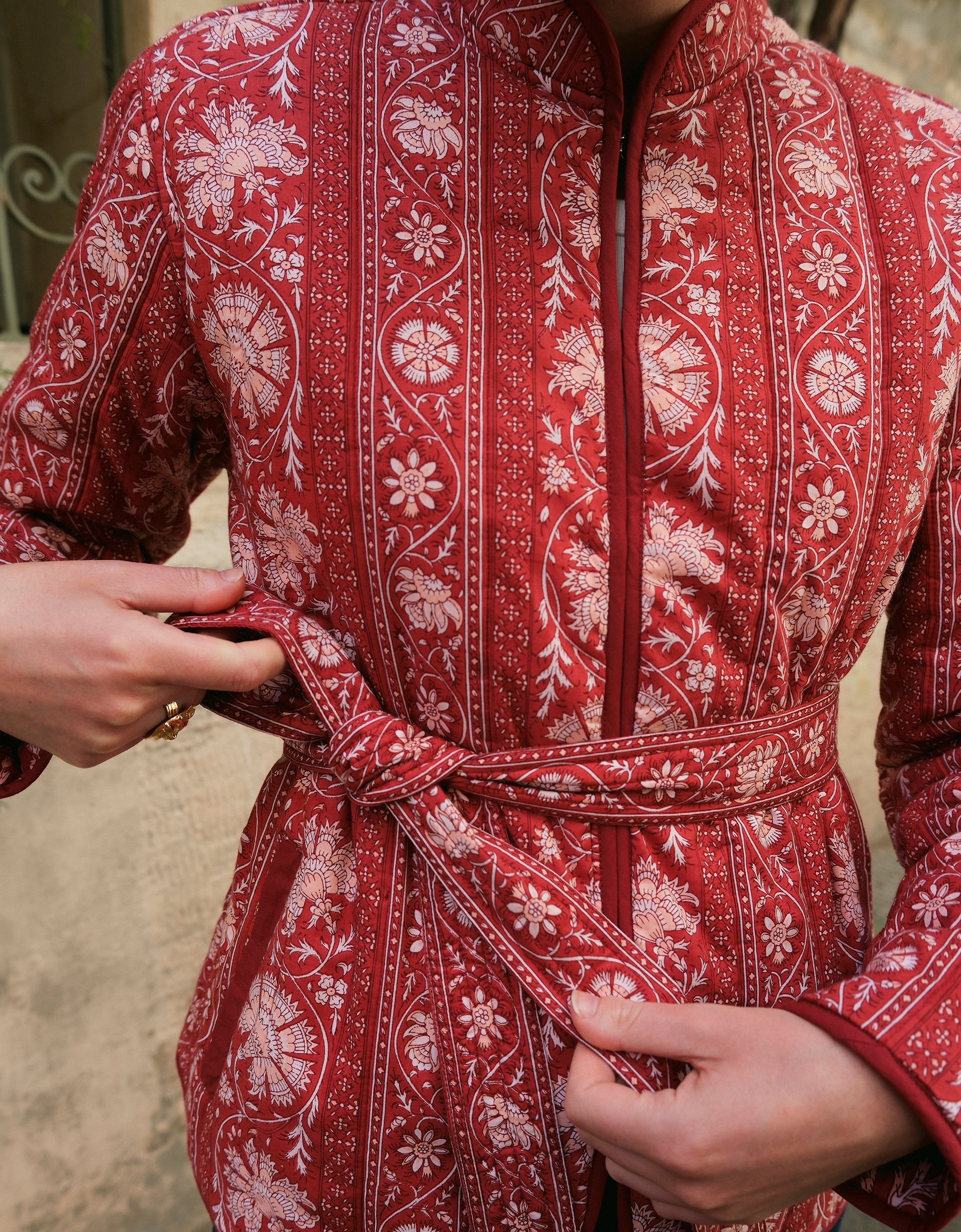 Pink City Prints Rust Borders Paris Jacket