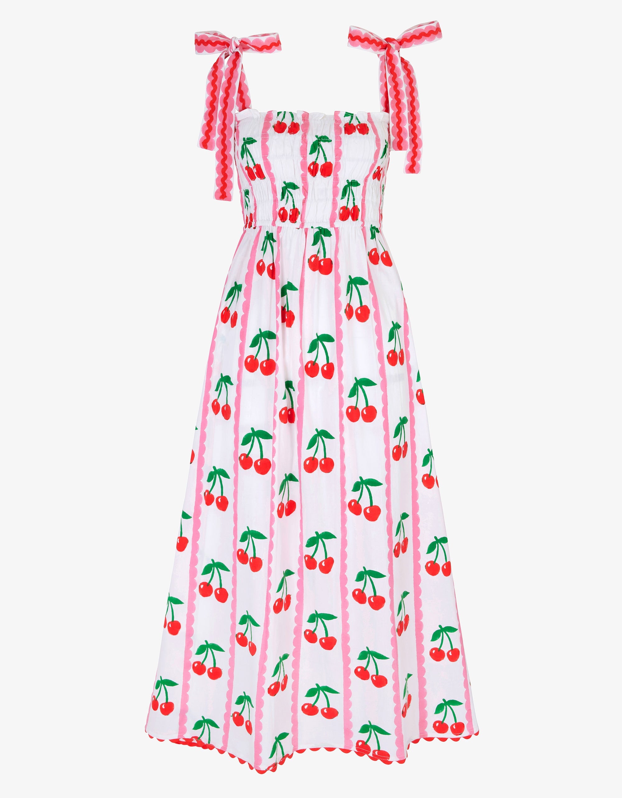 Pink City Prints Scalloped Cherry Immy Dress