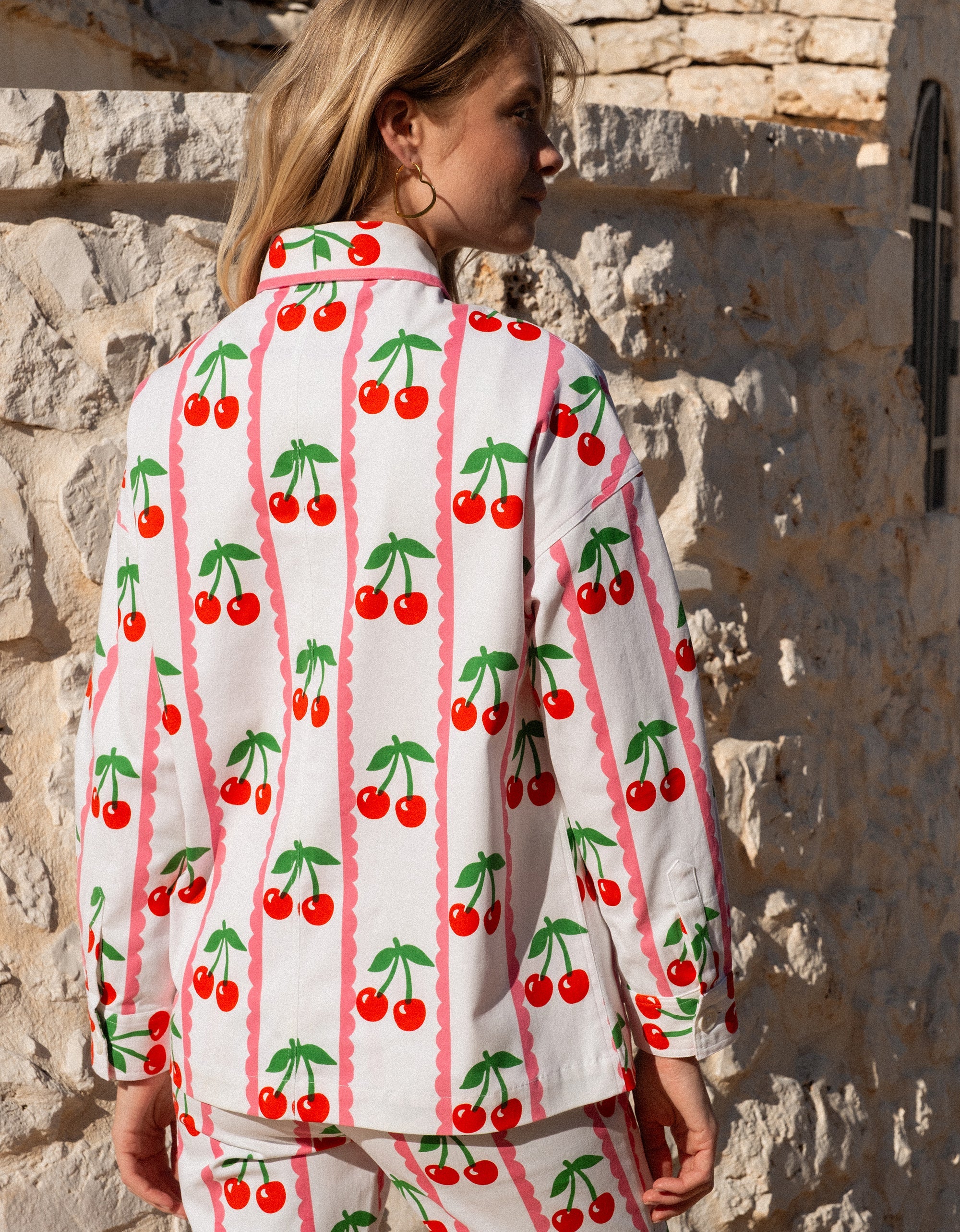 Pink City Prints Scalloped Cherry Romy Jacket