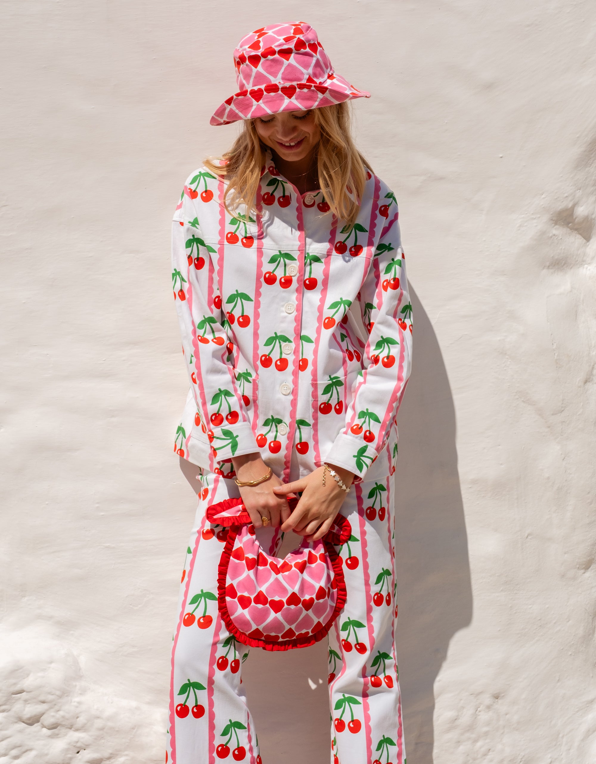 Pink City Prints Scalloped Cherry Romy Jacket