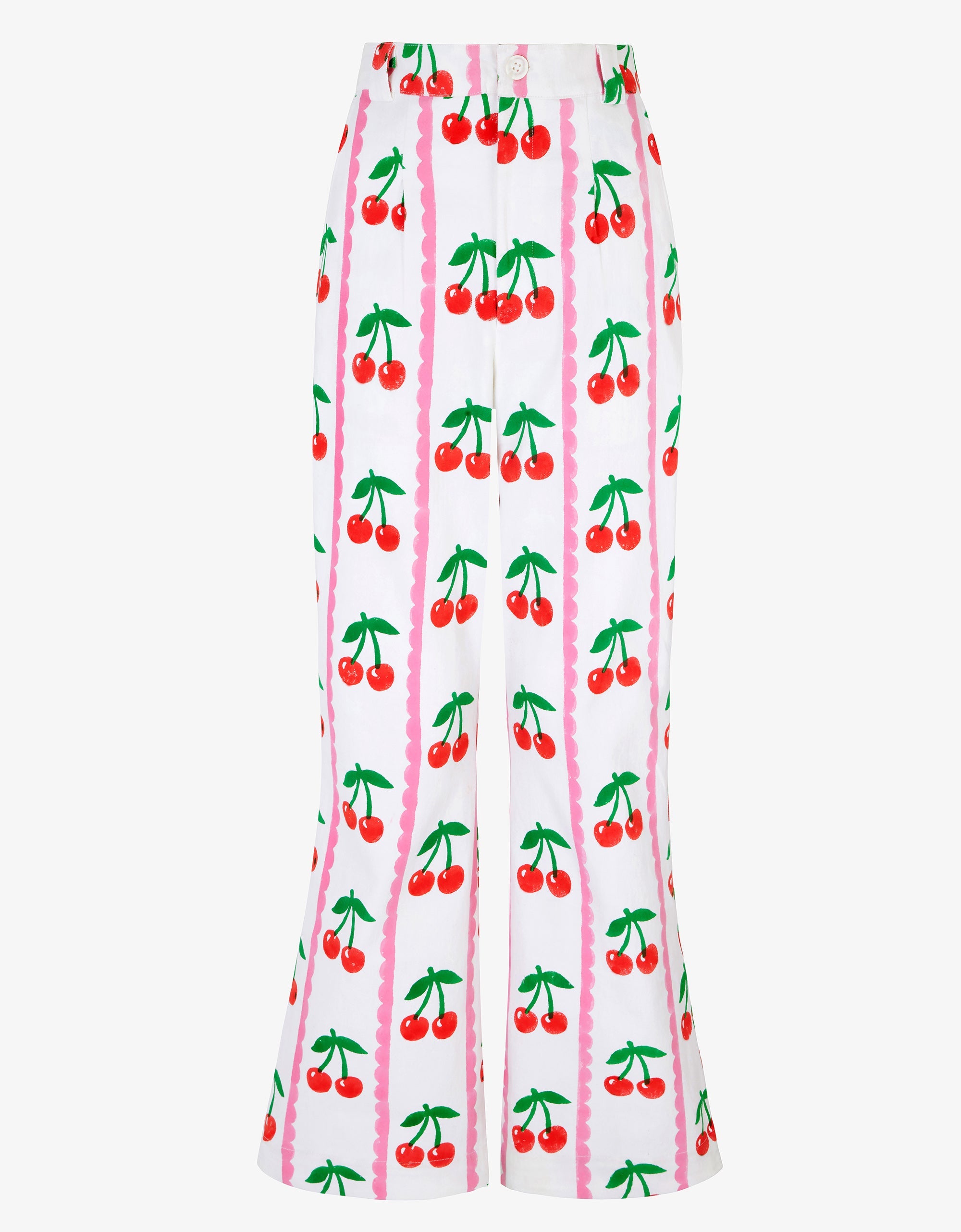 Pink City Prints Scalloped Cherry Romy Trousers