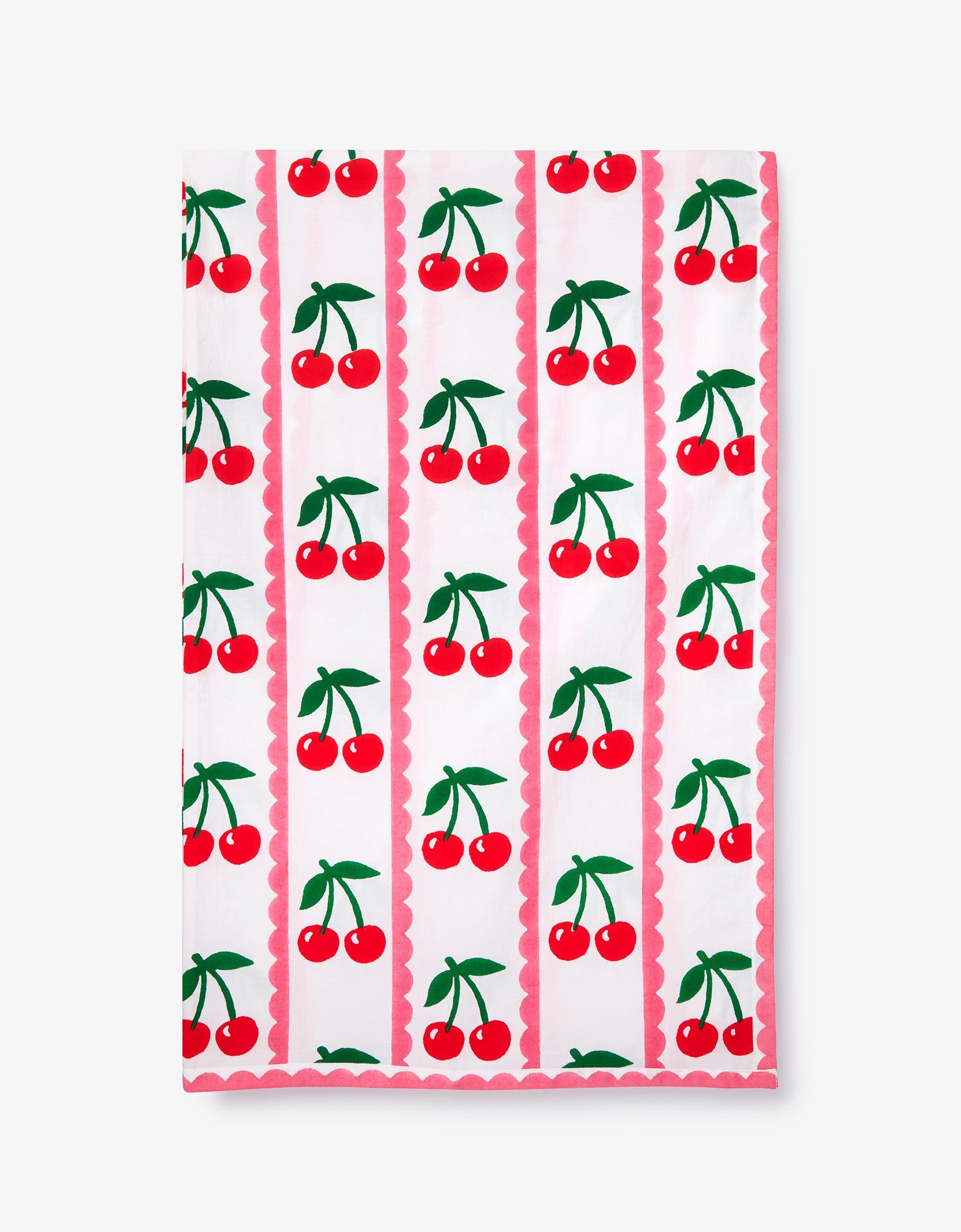 Pink City Prints Scalloped Cherry Tablecloth