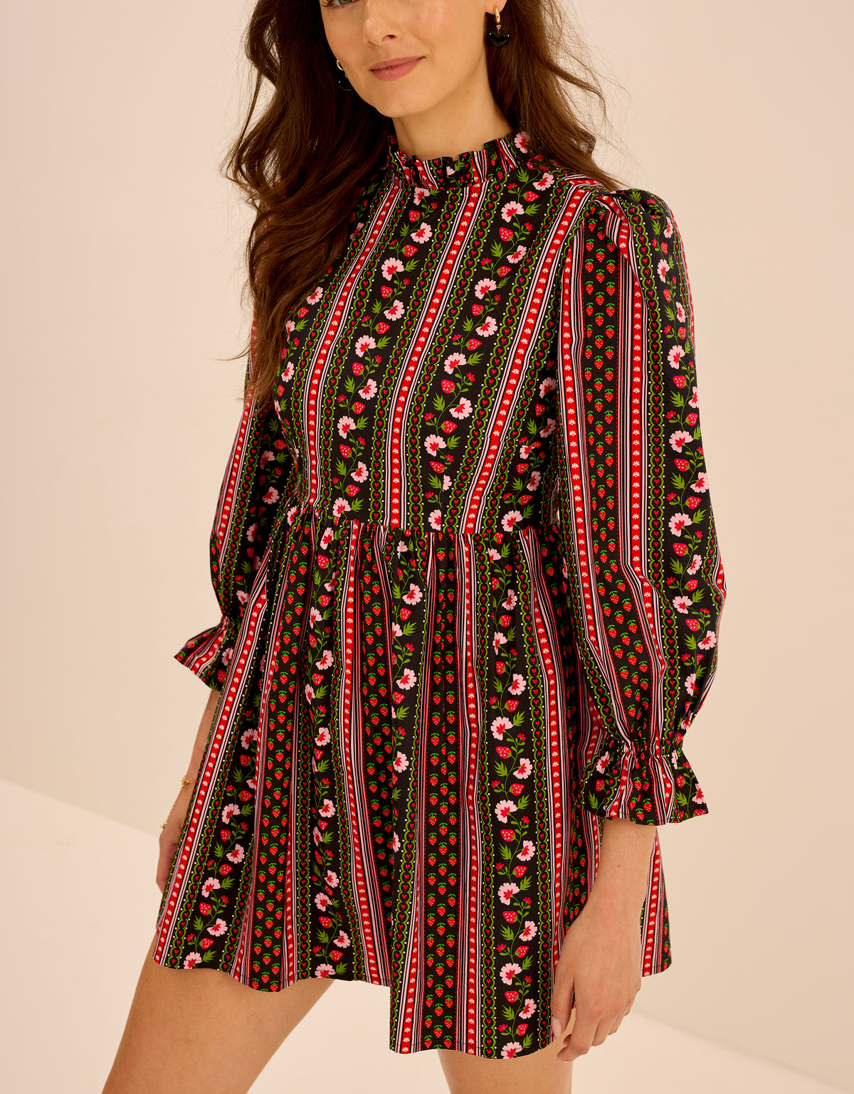 Pink City Prints Strawberry Border Mumbai Mini
