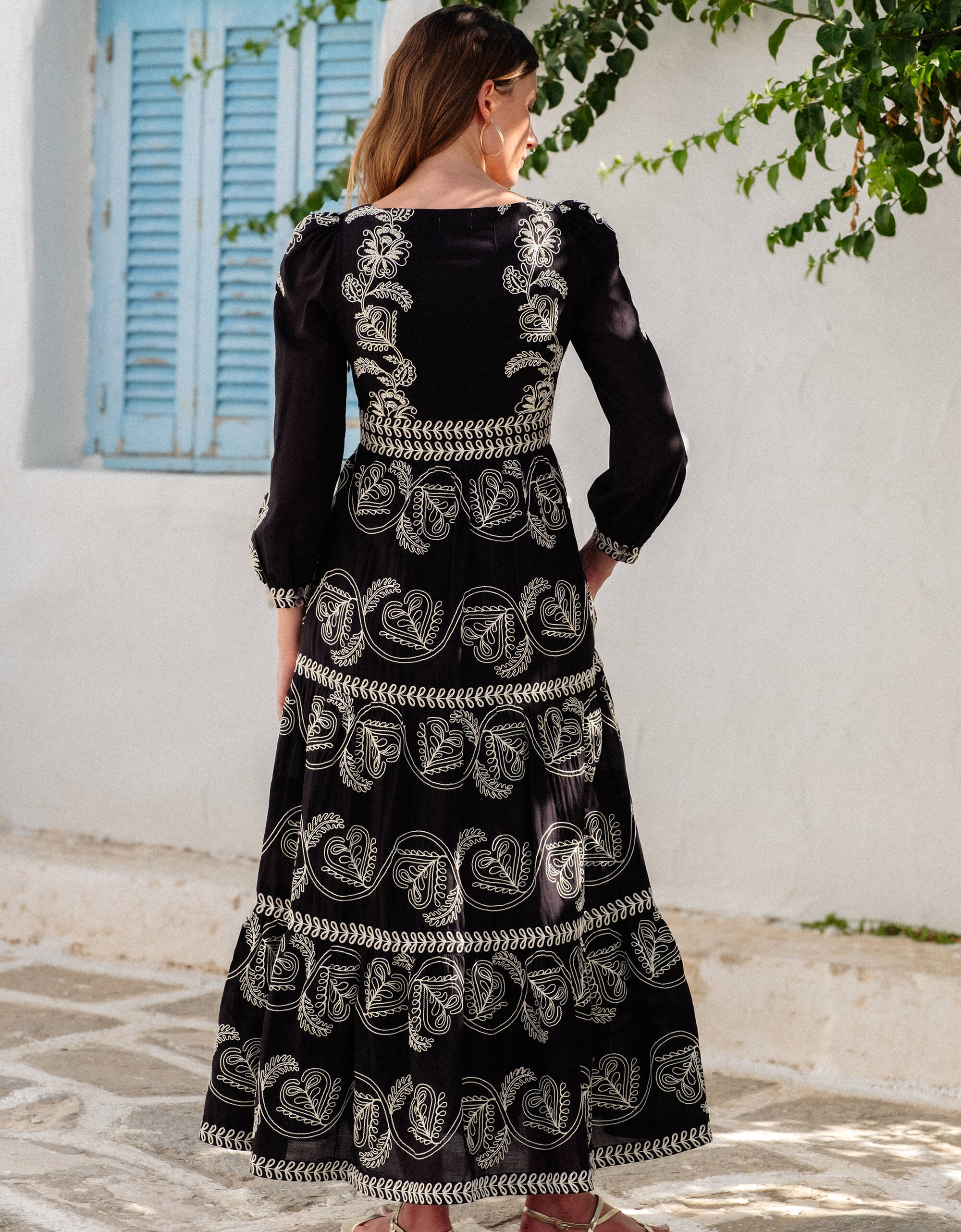 Pink City Prints Sweetheart Cord Embroidery Phoebe Dress