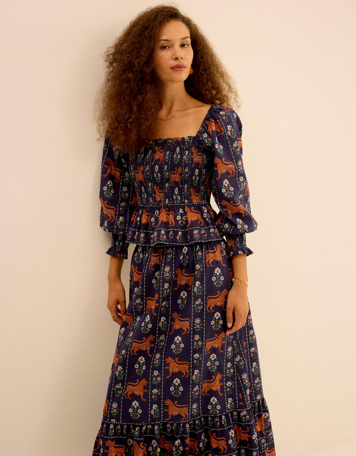 Pink City Prints Tiger Border Florence Top