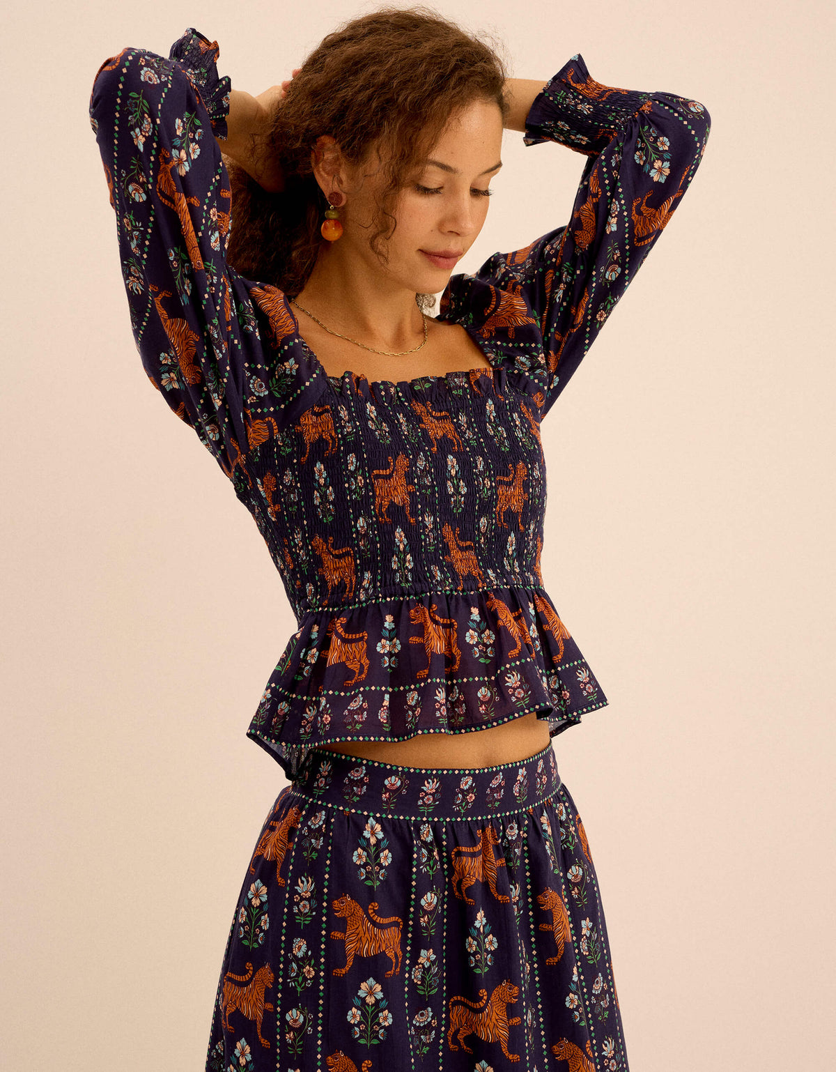 Pink City Prints Tiger Border Florence Top