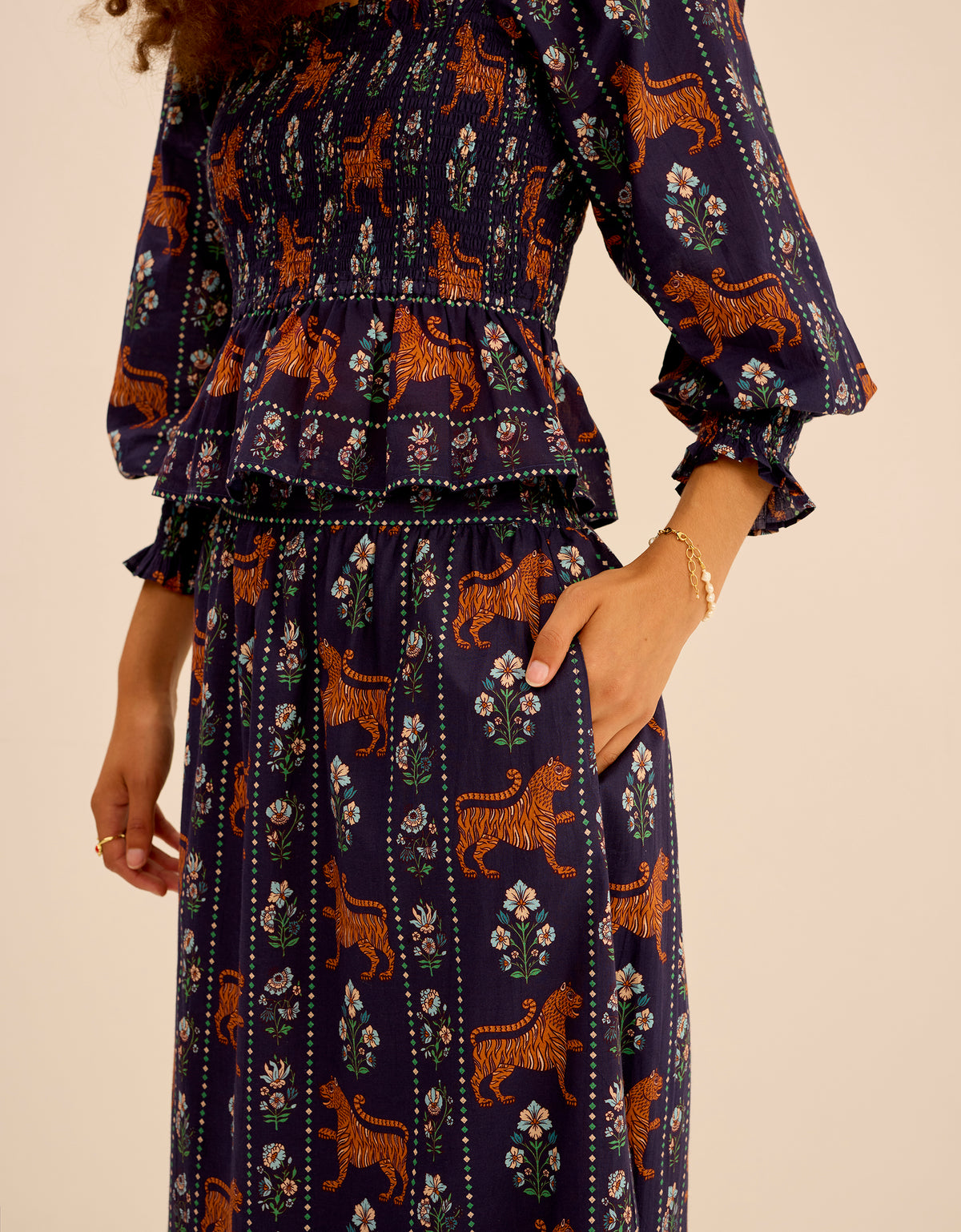 Pink City Prints Tiger Border Mabel Skirt
