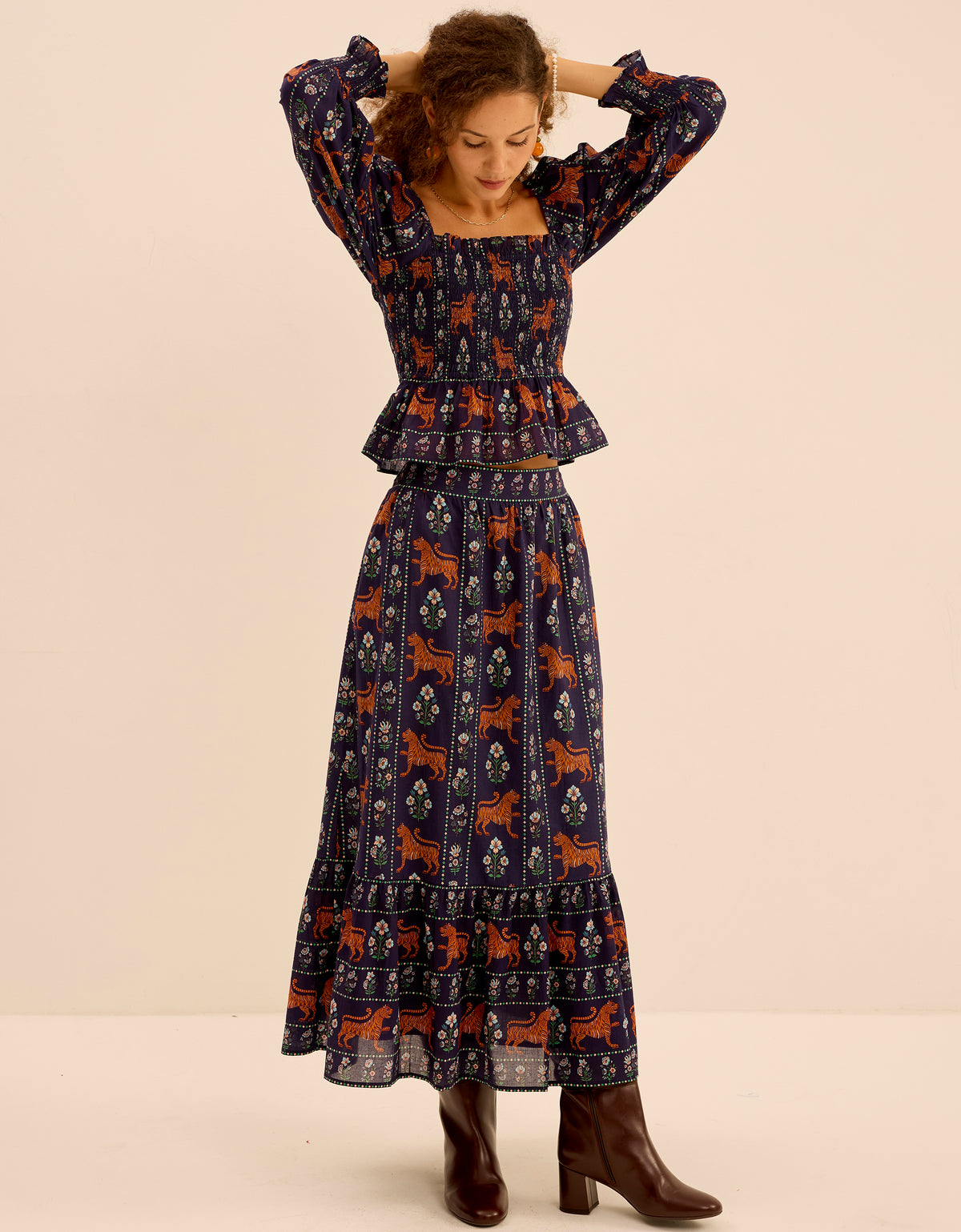 Pink City Prints Tiger Border Mabel Skirt