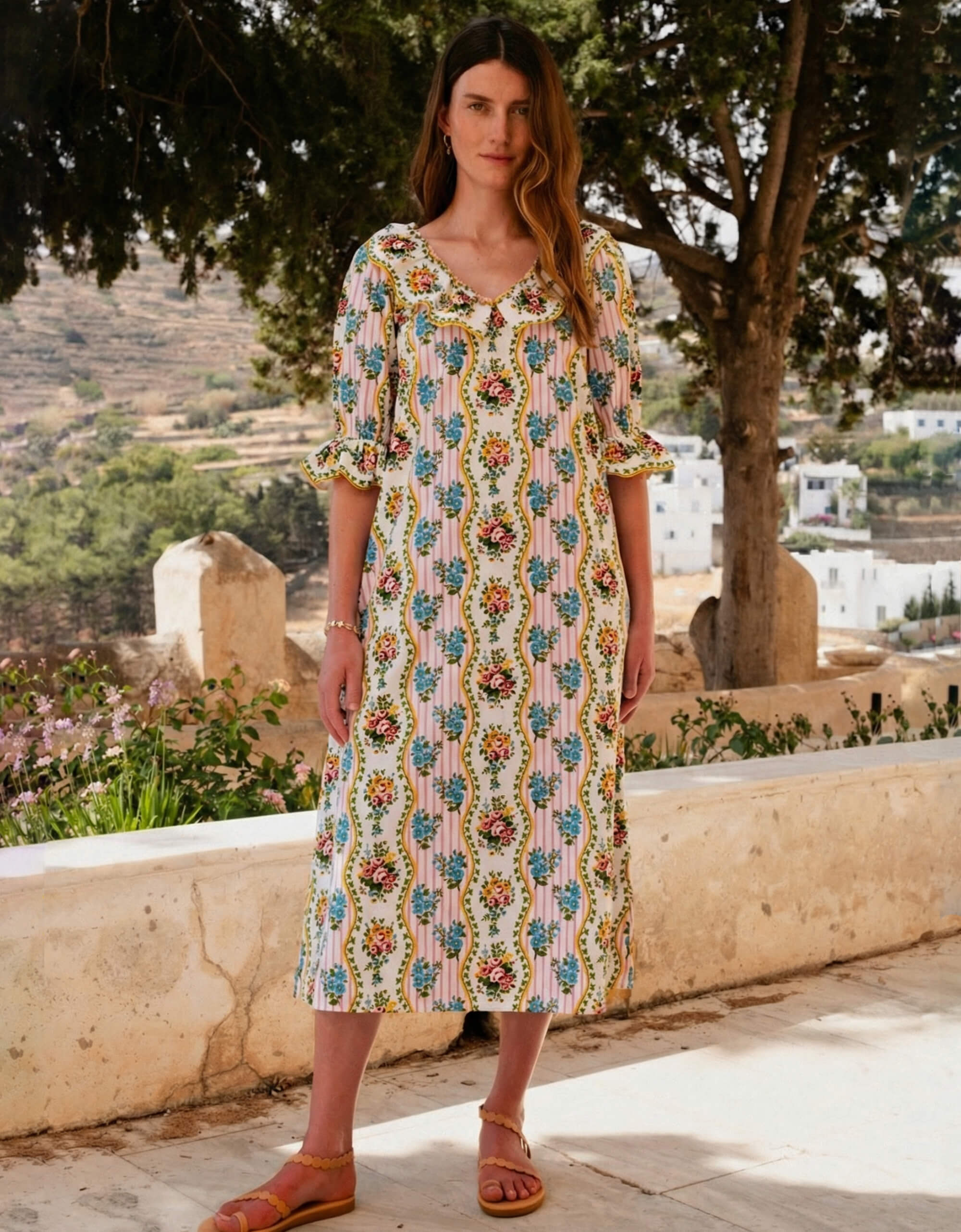 Pink City Prints Vintage Bouquet Ava Dress