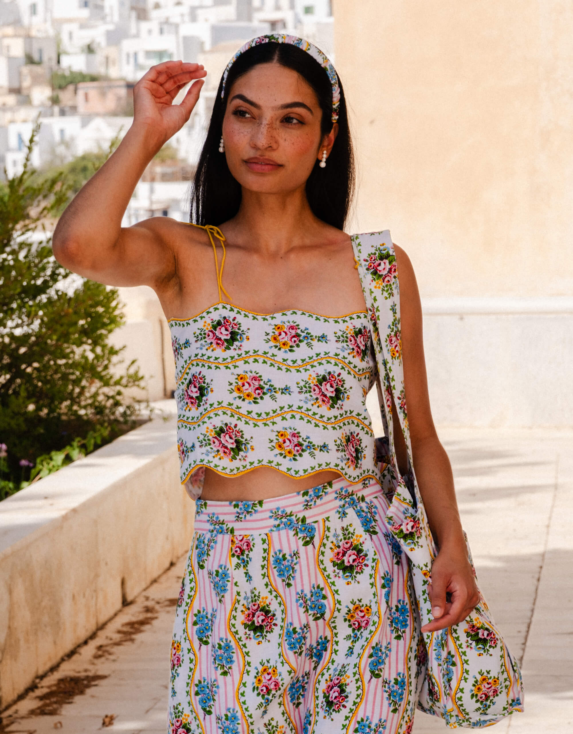 Pink City Prints Vintage Bouquet Sicily Skirt