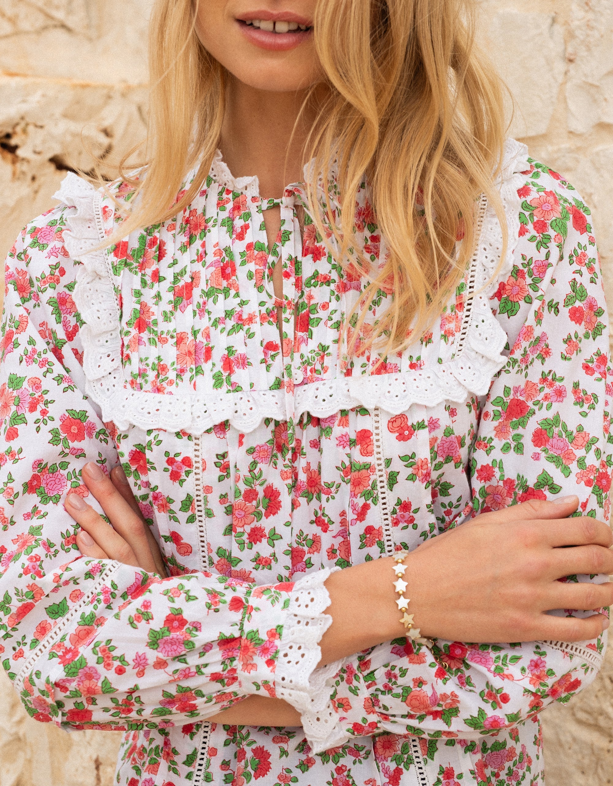 Pink City Prints Vintage Ditsy Nettie Blouse