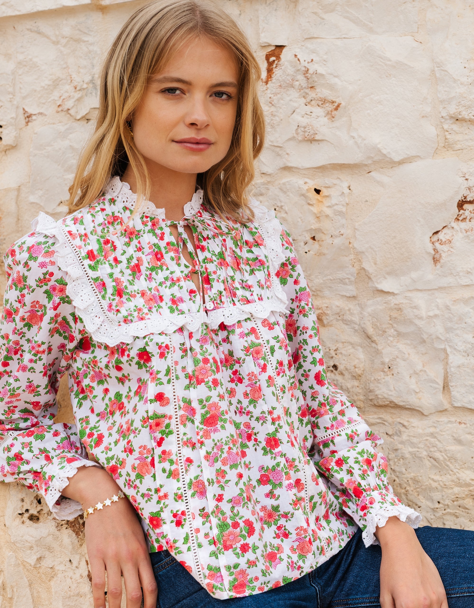 Pink City Prints Vintage Ditsy Nettie Blouse