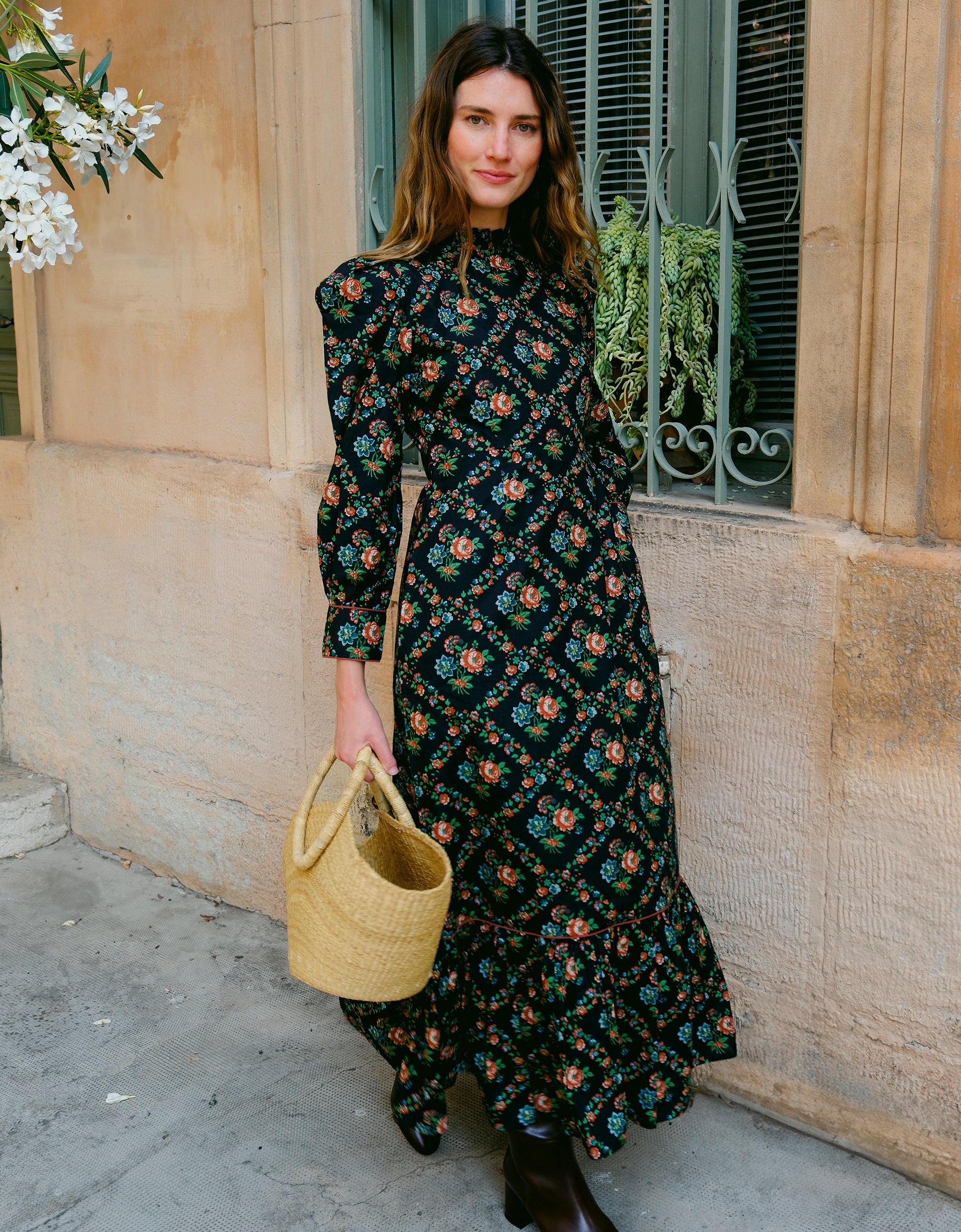 Pink City Prints Vintage Trellis Petworth Dress