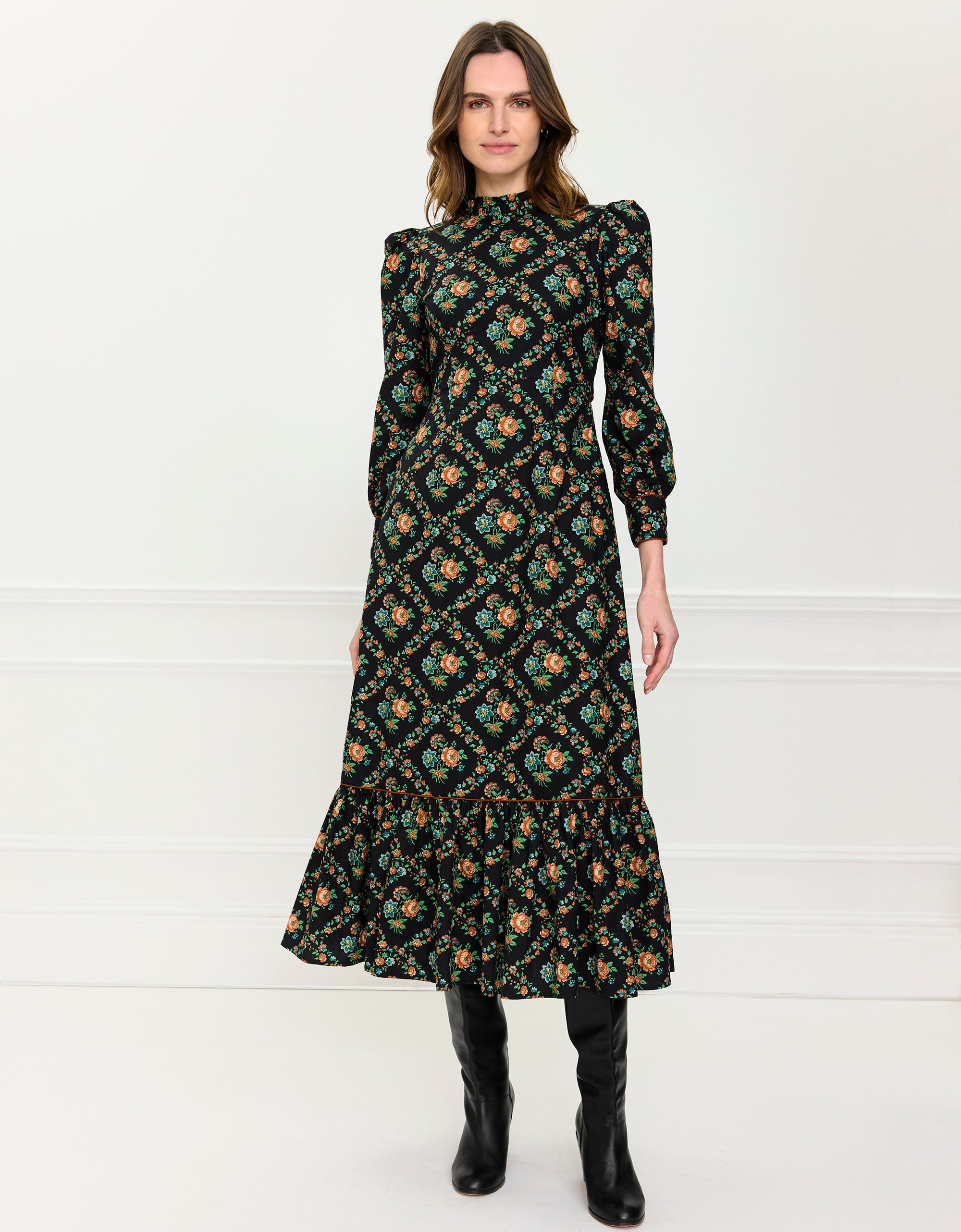 Pink City Prints Vintage Trellis Petworth Dress